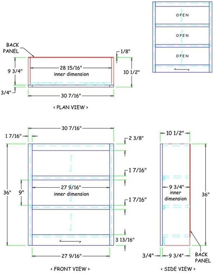 BOWERY HILL Traditional 36" Tall 3-Shelf Wood Bookcase in Cherry