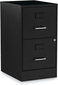 Alera Soho Vertical File Cabinet, 2 Drawers: File/File, Letter, Black, 14" X 18" X 24.1"