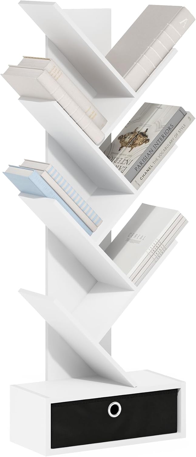 Furinno PASIR Book Shelf, 3-Tier Bookshelf, Bookcase, 9.7" x 23.7" x 31.5", for Living Room, Bedroom, Home Office, Blackwood