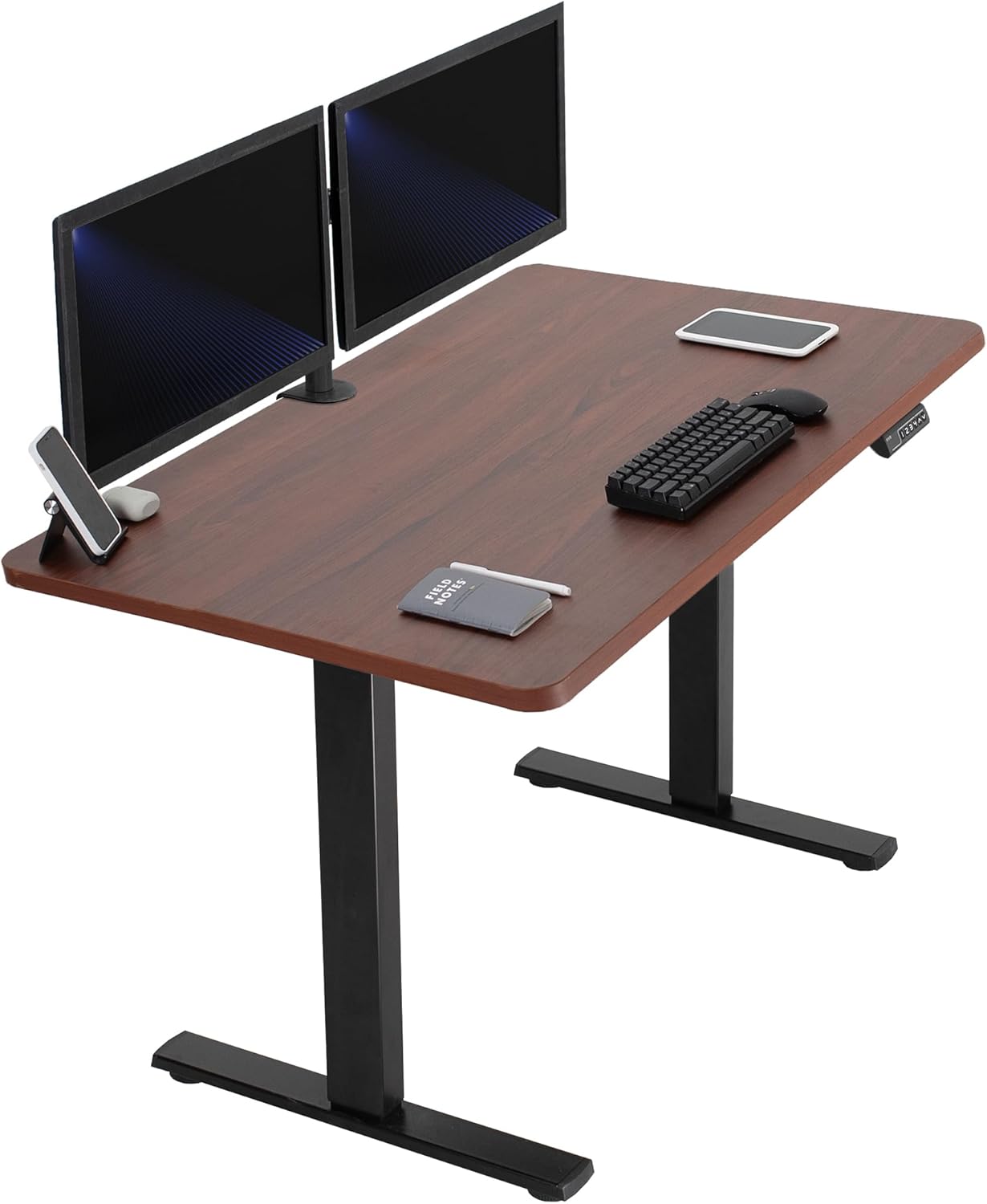 VIVO Electric 60 x 30 in Standing Desk, Memory Height Adjustment, 1B Series, Holds 220 lbs, Black Top Black Frame, DESK-KIT-1B6B-30