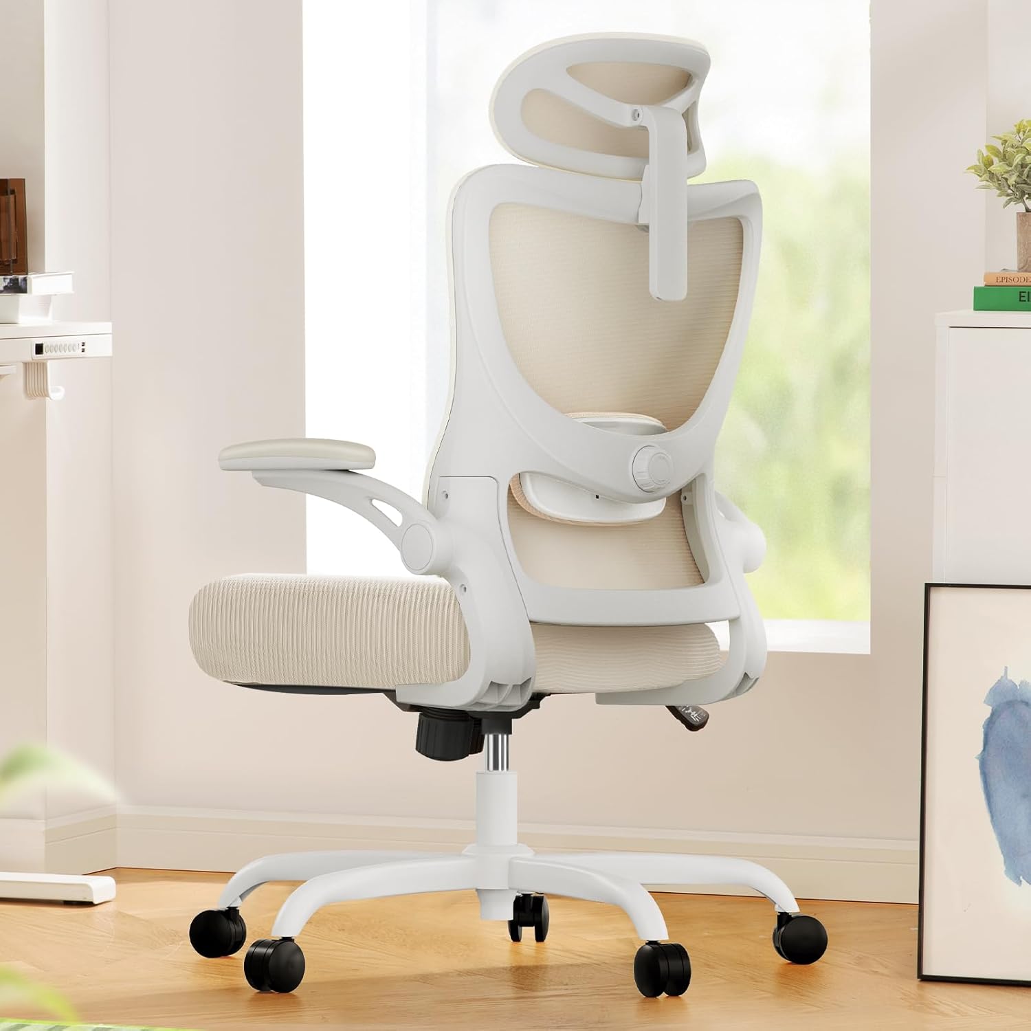 Marsail Ergonomic Office Chair: Office Desk Chair with High Back Mesh and Adjustable Lumbar Support Rolling Work Swivel Task Chairs with Wheel 3D Armrests and Headrest