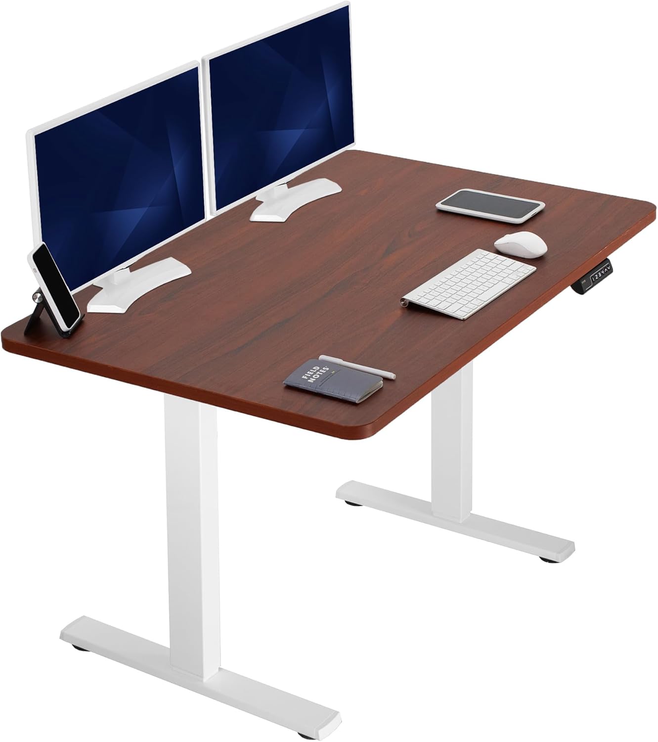 VIVO Electric 60 x 30 in Standing Desk, Memory Height Adjustment, 1B Series, Holds 220 lbs, Black Top Black Frame, DESK-KIT-1B6B-30