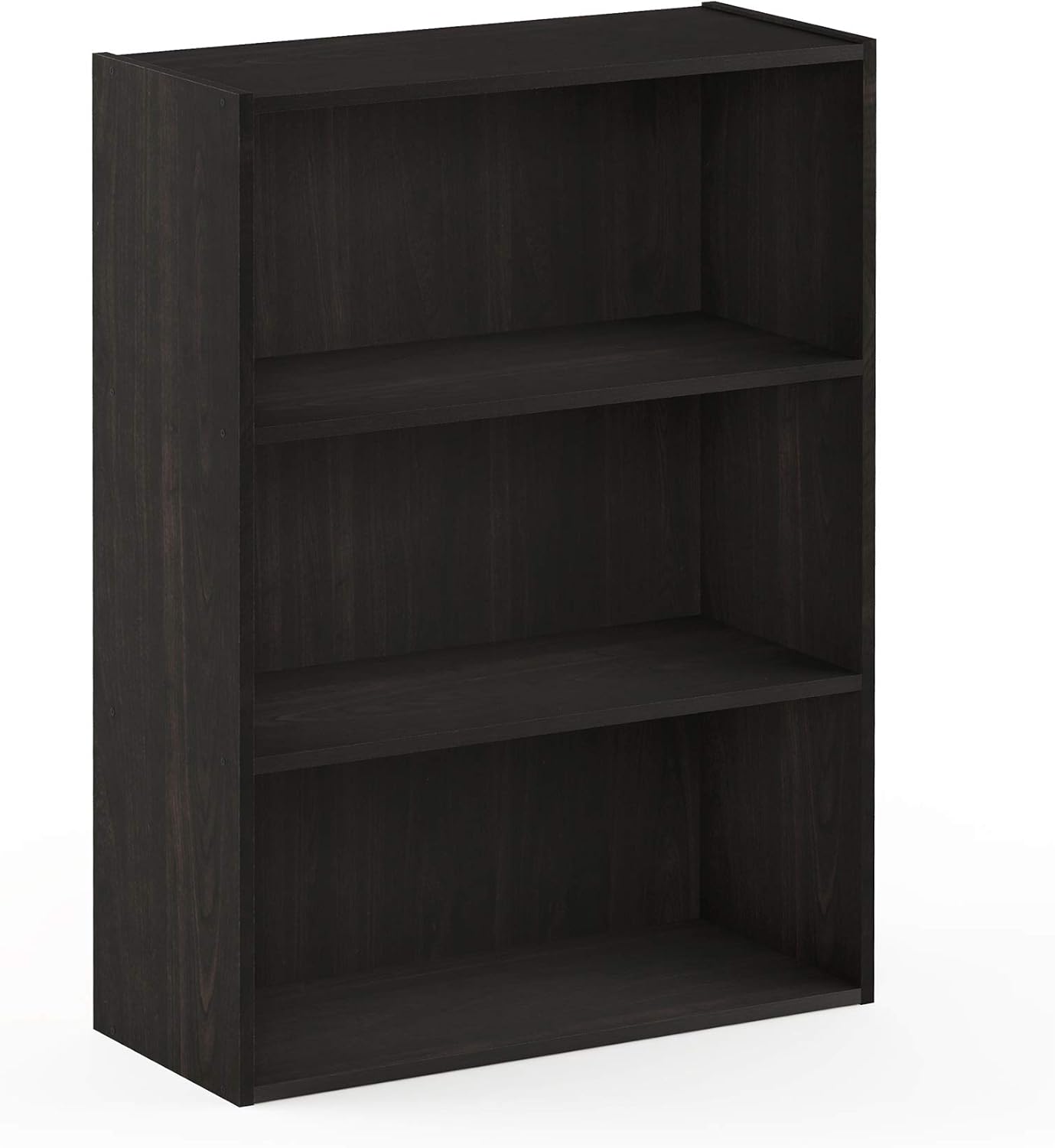 Furinno PASIR Book Shelf, 3-Tier Bookshelf, Bookcase, 9.7" x 23.7" x 31.5", for Living Room, Bedroom, Home Office, Blackwood