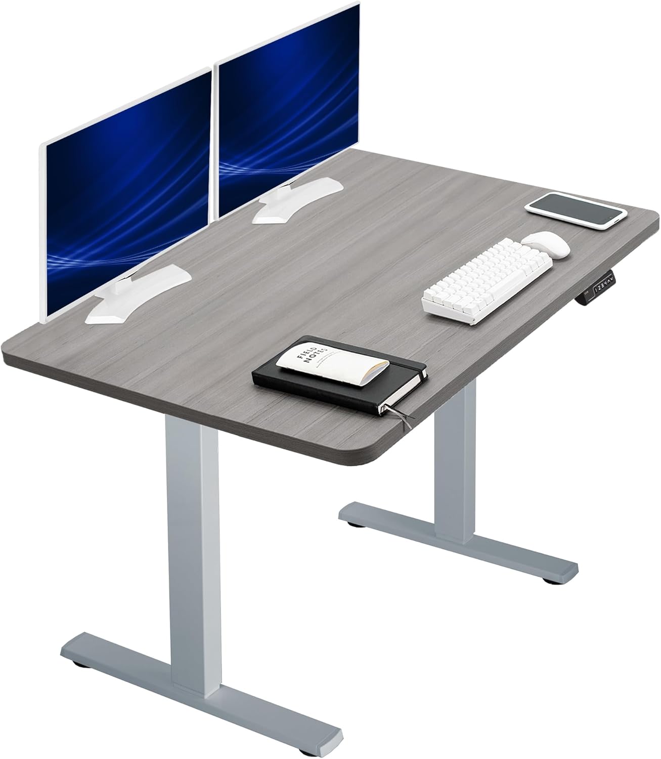 VIVO Electric 60 x 30 in Standing Desk, Memory Height Adjustment, 1B Series, Holds 220 lbs, Black Top Black Frame, DESK-KIT-1B6B-30