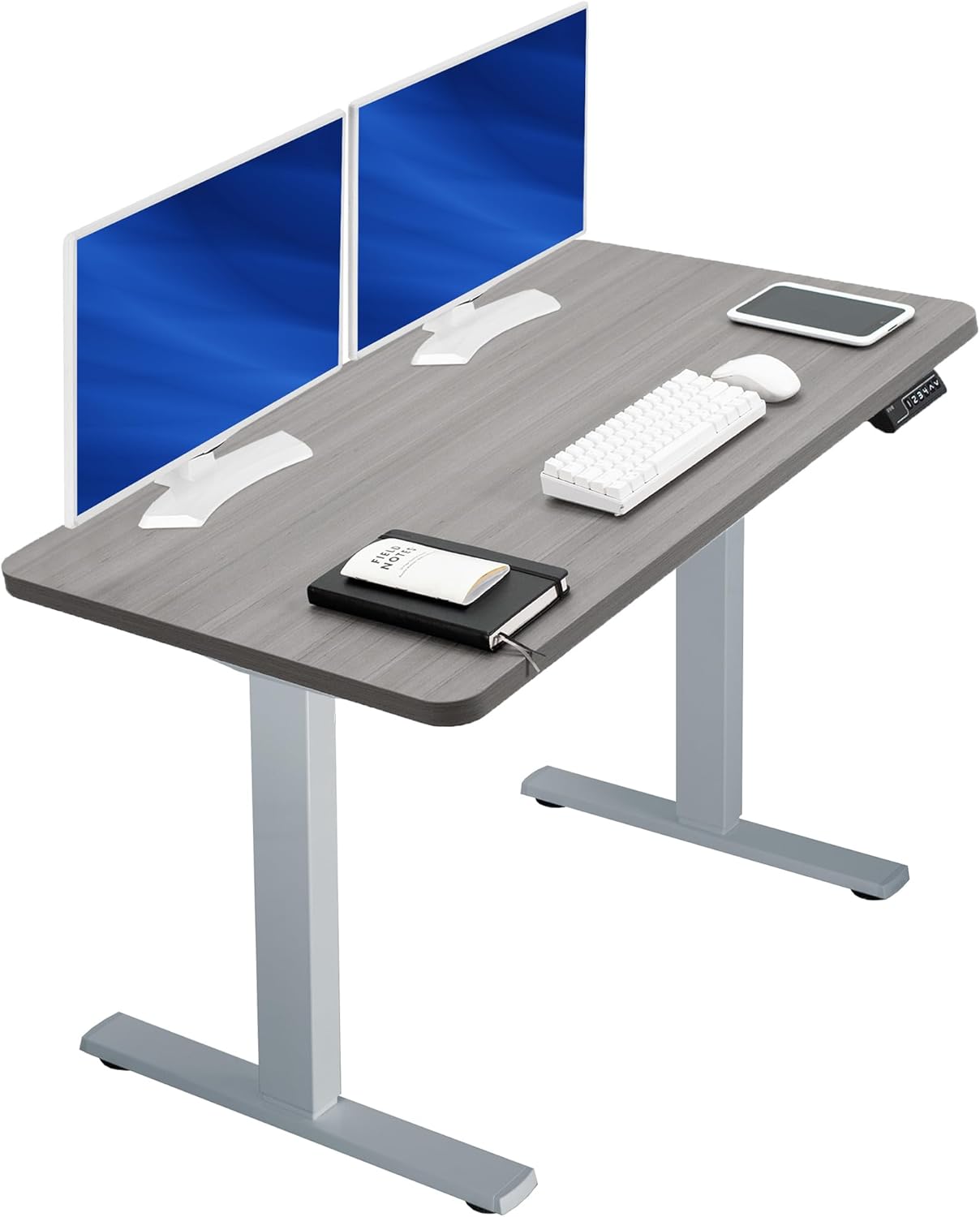 VIVO Electric 60 x 30 in Standing Desk, Memory Height Adjustment, 1B Series, Holds 220 lbs, Black Top Black Frame, DESK-KIT-1B6B-30