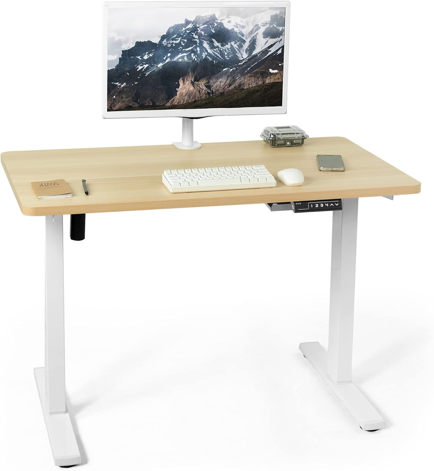 VIVO Electric 60 x 30 in Standing Desk, Memory Height Adjustment, 1B Series, Holds 220 lbs, Black Top Black Frame, DESK-KIT-1B6B-30