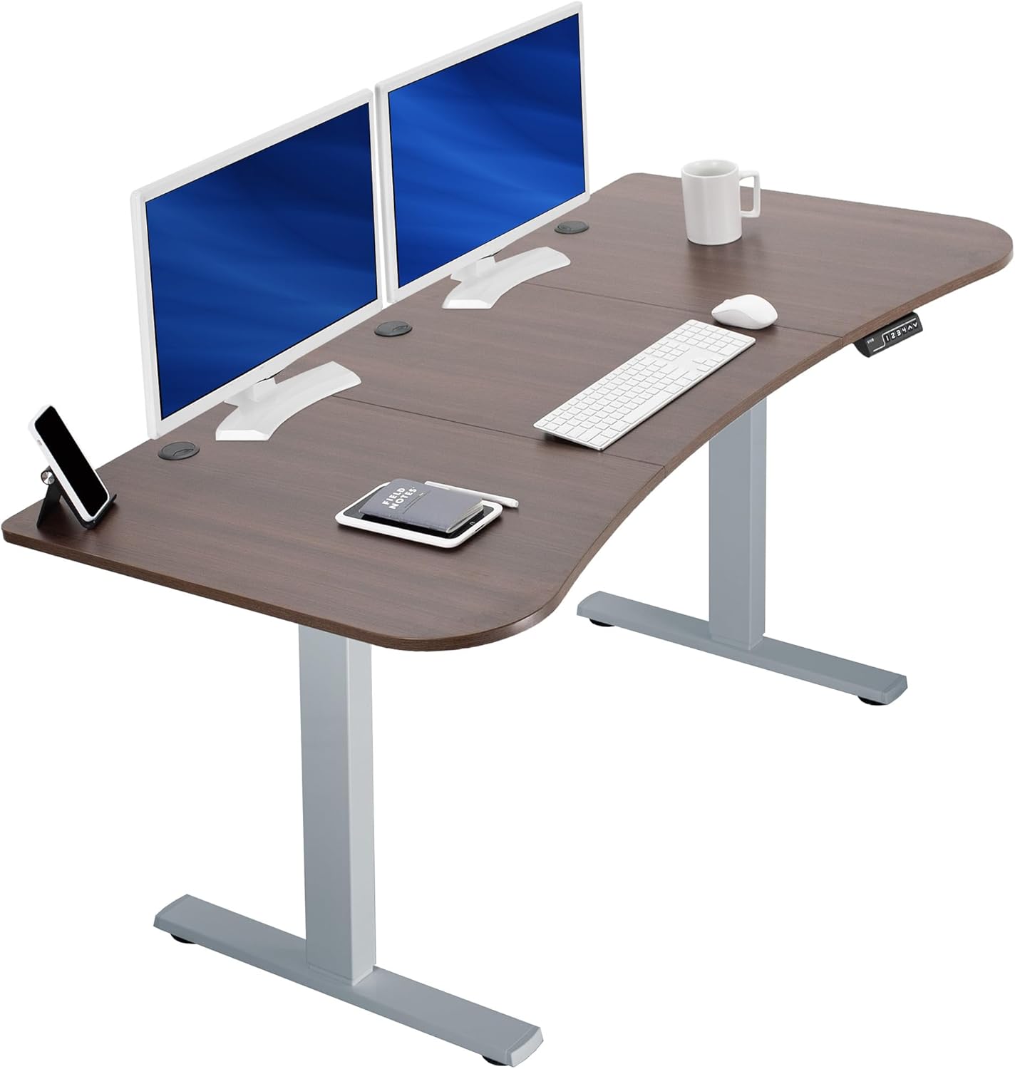 VIVO Electric 60 x 30 in Standing Desk, Memory Height Adjustment, 1B Series, Holds 220 lbs, Black Top Black Frame, DESK-KIT-1B6B-30