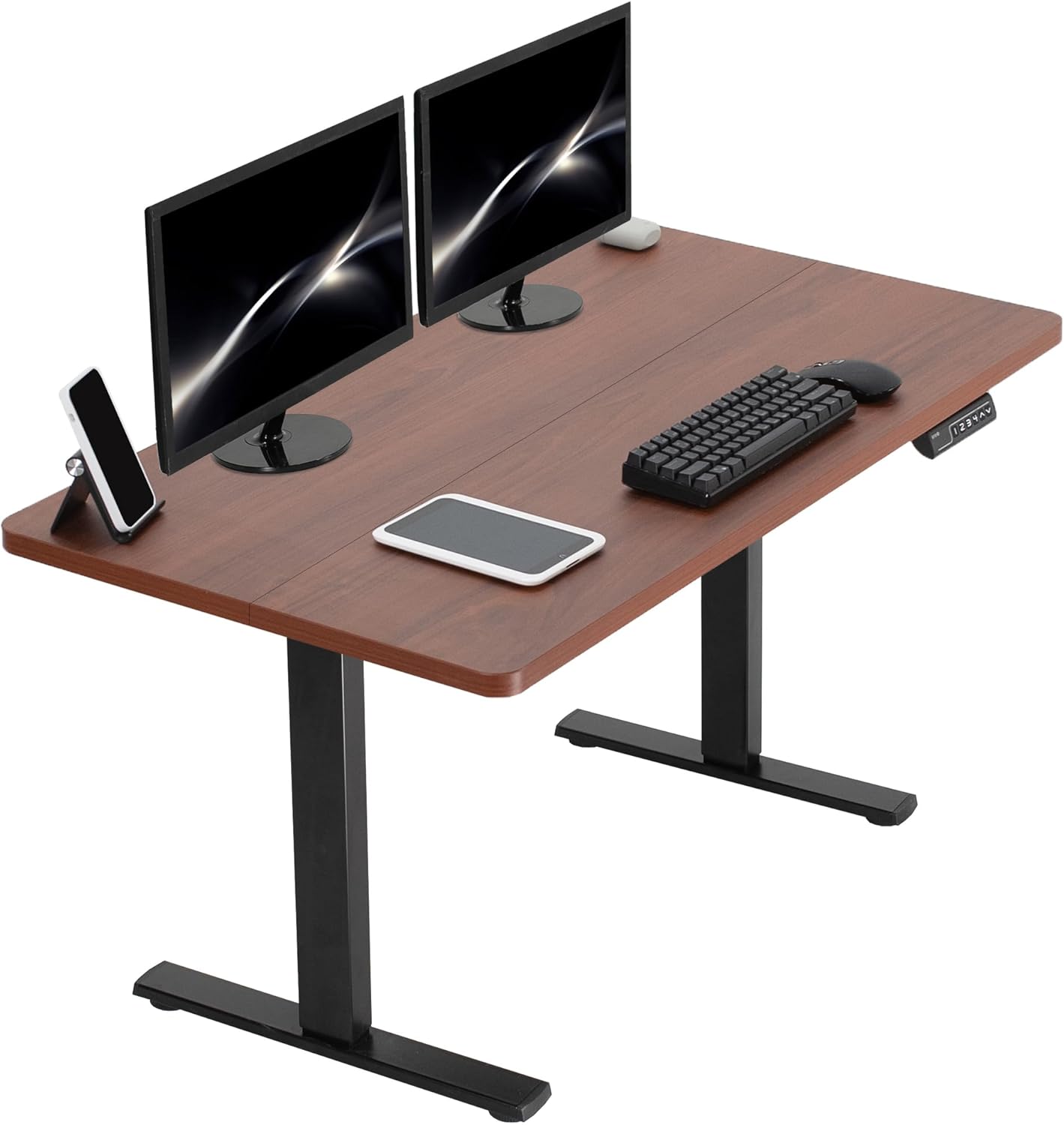 VIVO Electric 60 x 30 in Standing Desk, Memory Height Adjustment, 1B Series, Holds 220 lbs, Black Top Black Frame, DESK-KIT-1B6B-30