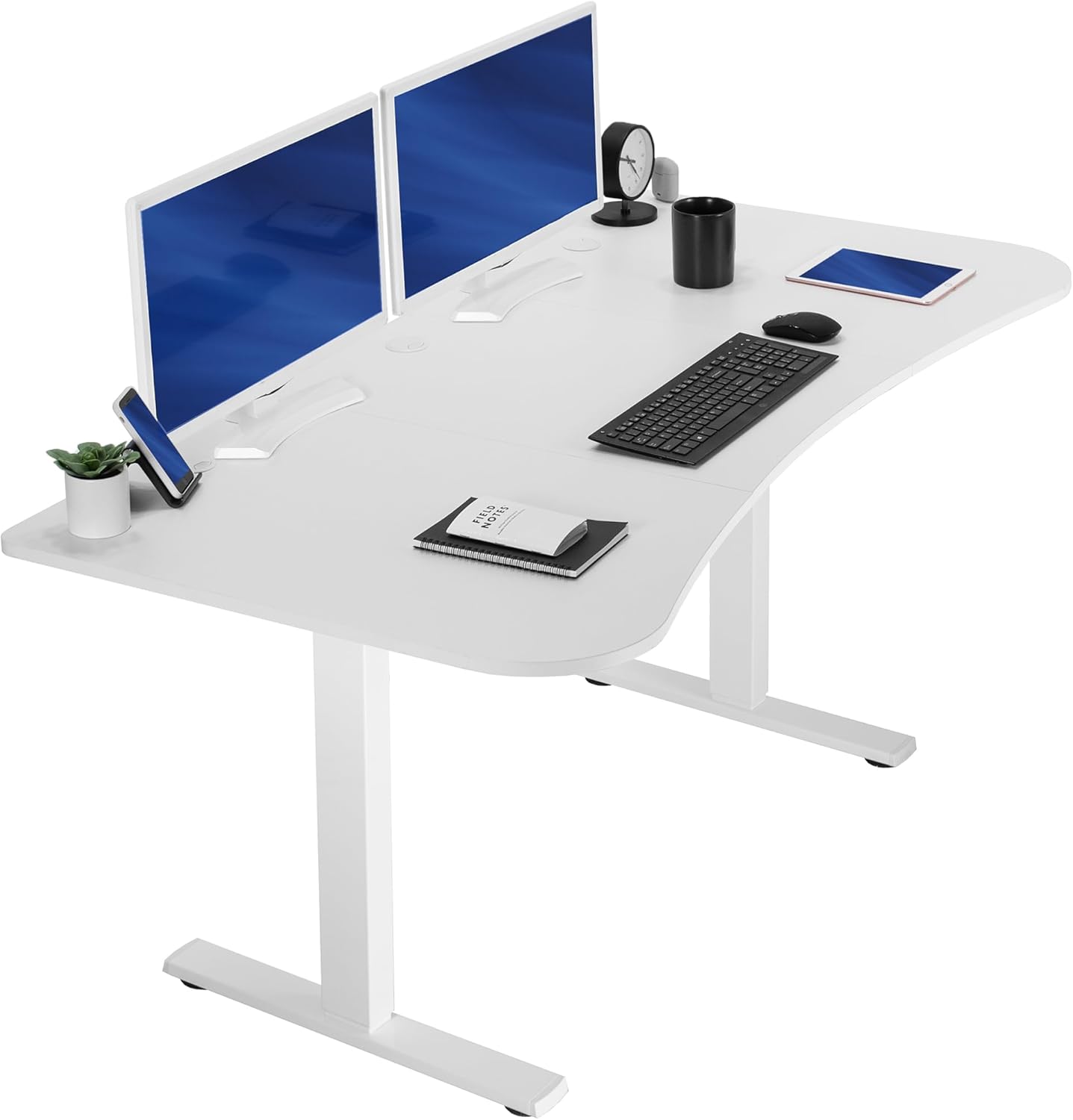 VIVO Electric 60 x 30 in Standing Desk, Memory Height Adjustment, 1B Series, Holds 220 lbs, Black Top Black Frame, DESK-KIT-1B6B-30
