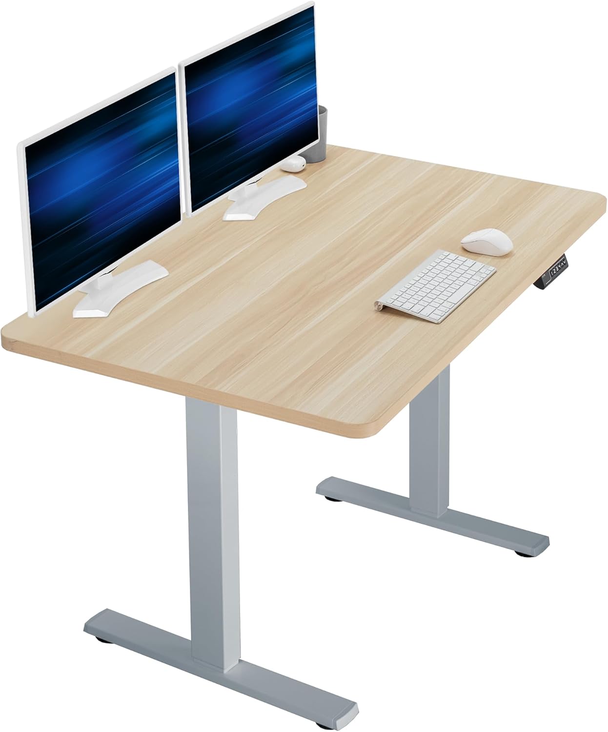 VIVO Electric 60 x 30 in Standing Desk, Memory Height Adjustment, 1B Series, Holds 220 lbs, Black Top Black Frame, DESK-KIT-1B6B-30