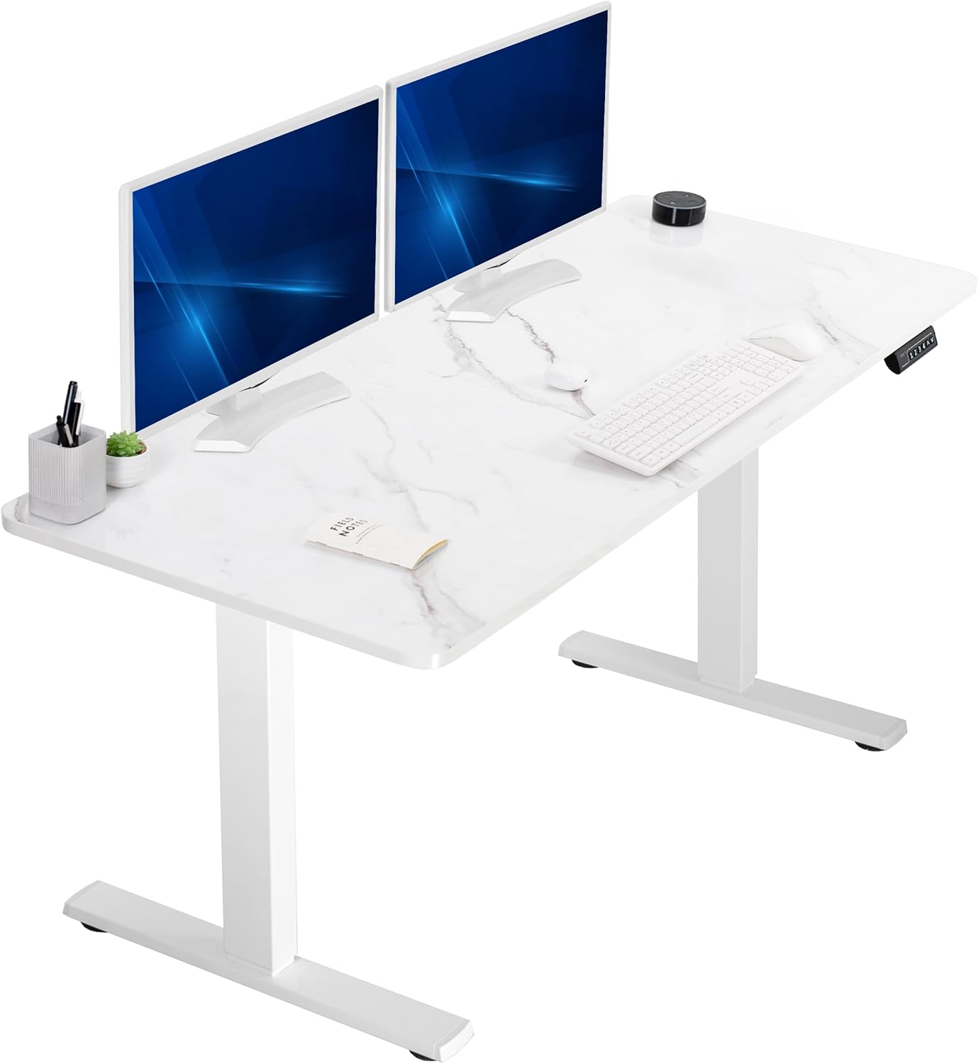 VIVO Electric 60 x 30 in Standing Desk, Memory Height Adjustment, 1B Series, Holds 220 lbs, Black Top Black Frame, DESK-KIT-1B6B-30