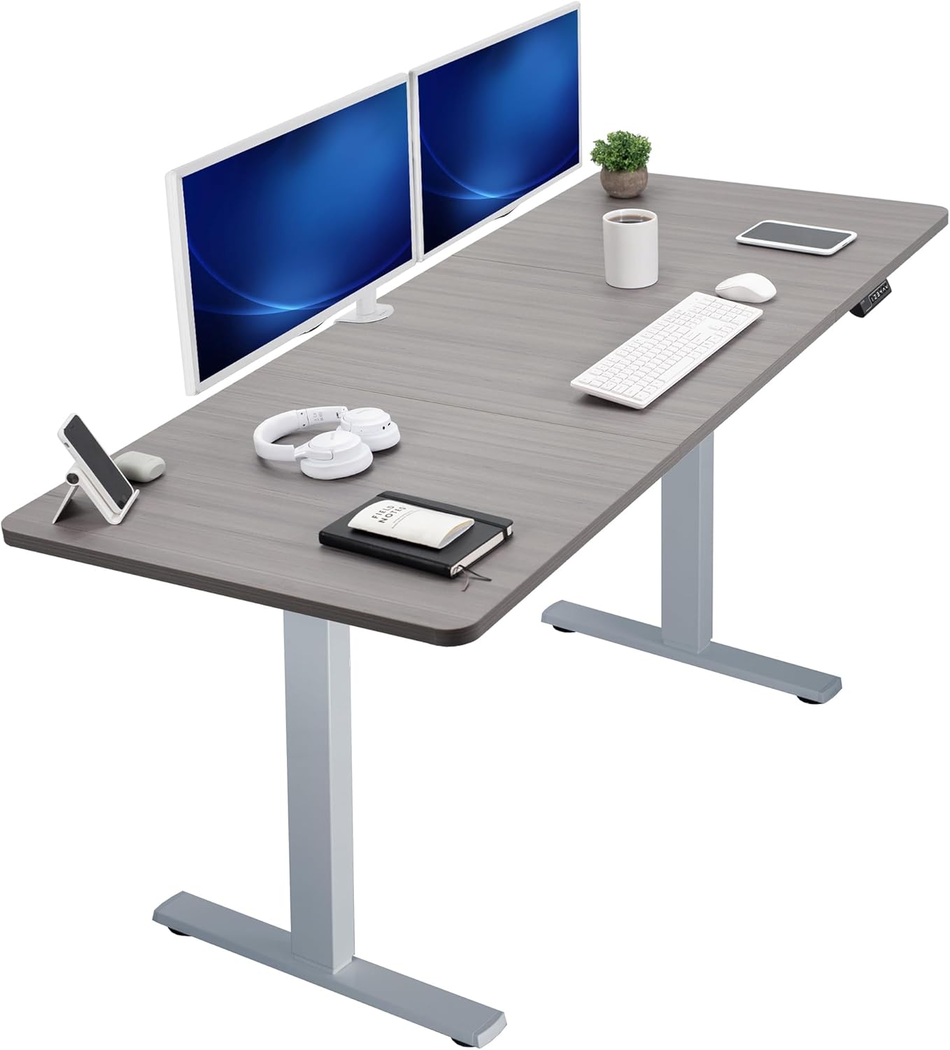 VIVO Electric 60 x 30 in Standing Desk, Memory Height Adjustment, 1B Series, Holds 220 lbs, Black Top Black Frame, DESK-KIT-1B6B-30