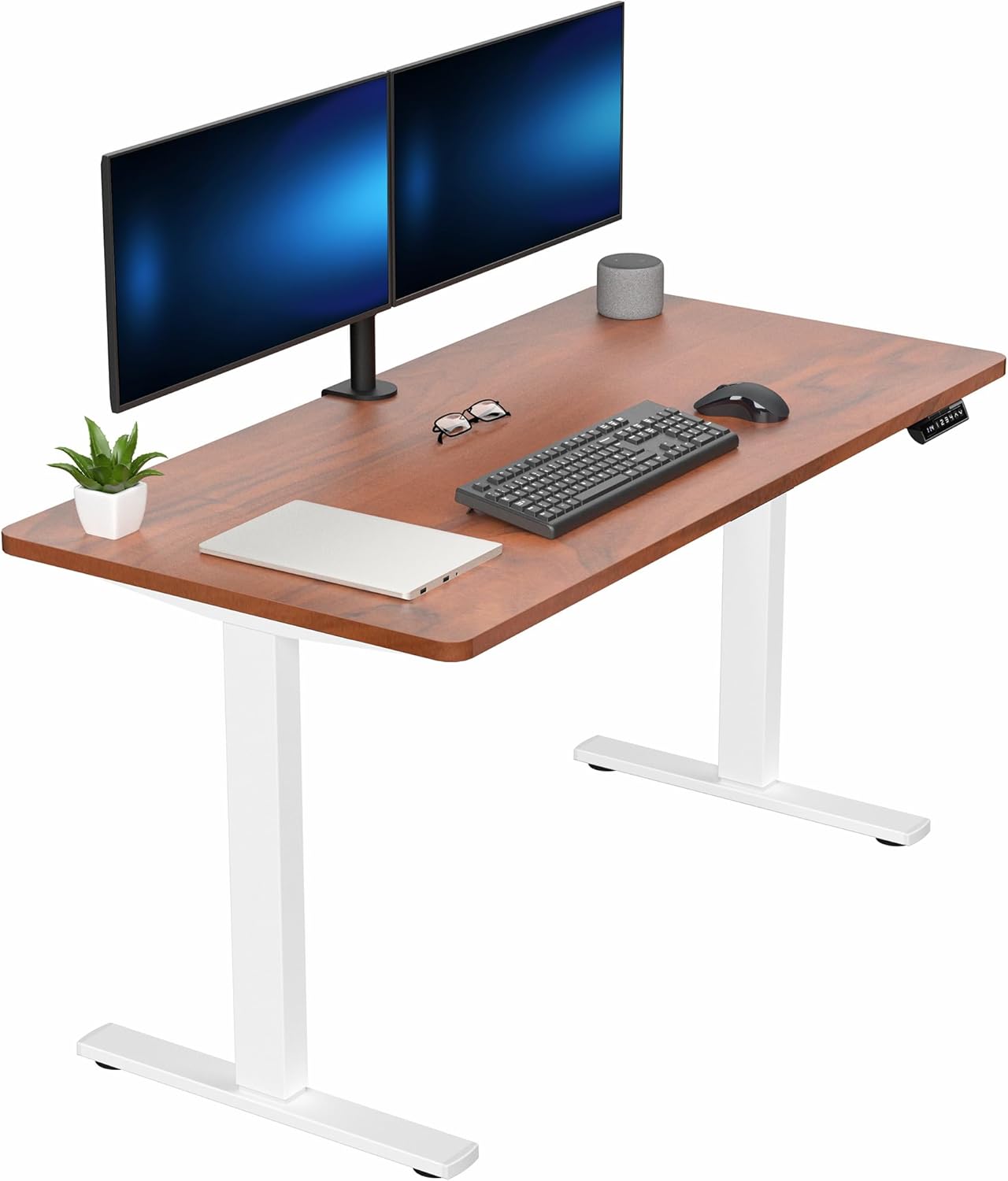 VIVO Electric 60 x 30 in Standing Desk, Memory Height Adjustment, 1B Series, Holds 220 lbs, Black Top Black Frame, DESK-KIT-1B6B-30