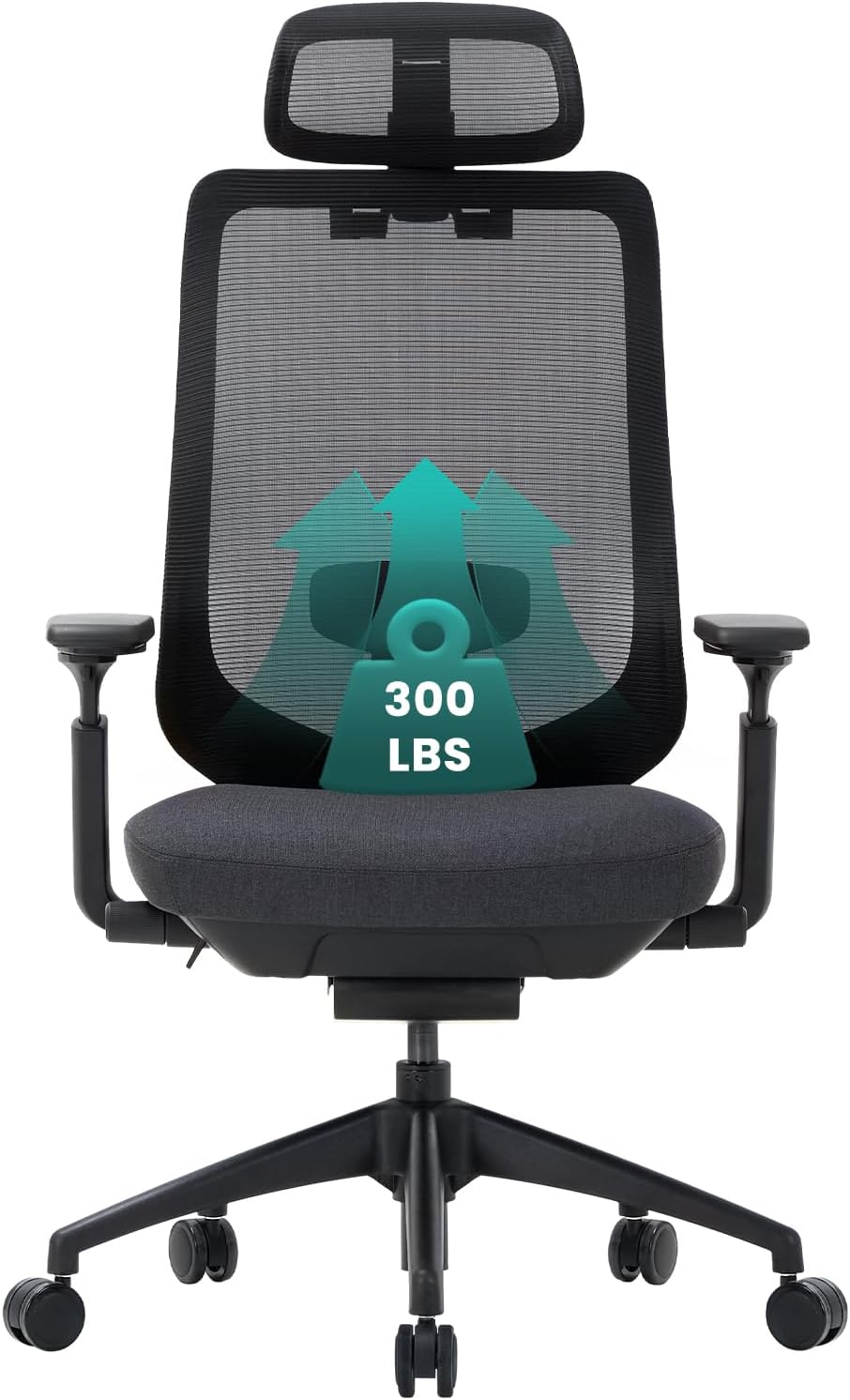 COLAMY Ergonomic Mesh Office Chair, High Back Office Chair, Computer Executive Desk Chair with Lumbar Support,Adjustable Headrest and 4D Arms, Slide Seat, Tilt Lock-Darkgrey New