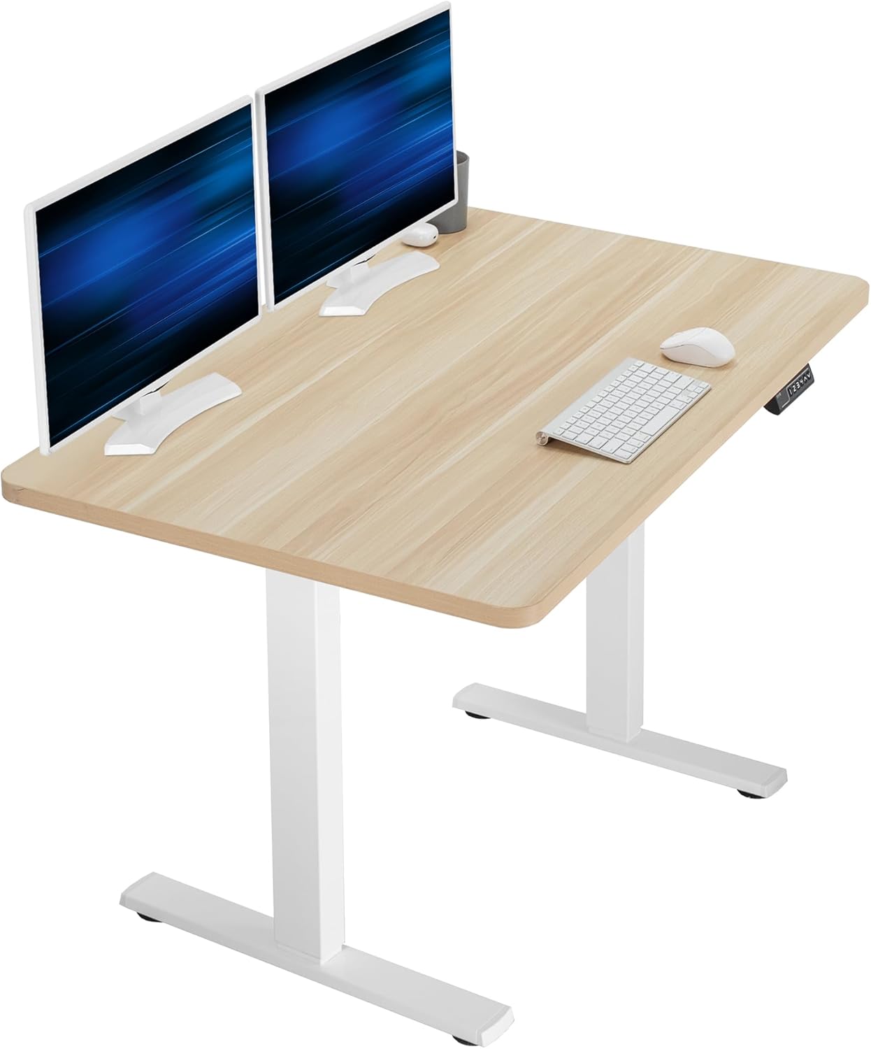VIVO Electric 60 x 30 in Standing Desk, Memory Height Adjustment, 1B Series, Holds 220 lbs, Black Top Black Frame, DESK-KIT-1B6B-30