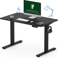 FLEXISPOT One-Piece Electric Standing Desk, 60 x 24 Inches Adjustable Desk with Seamless Desktop, Memory Controller Height Adjustment (Black Frame + Black Desktop, 2 Packages)