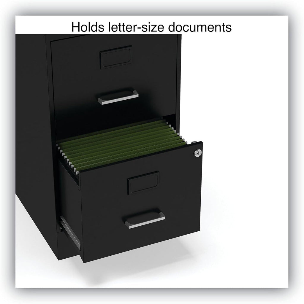 Alera Soho Vertical File Cabinet, 2 Drawers: File/File, Letter, Black, 14" X 18" X 24.1"