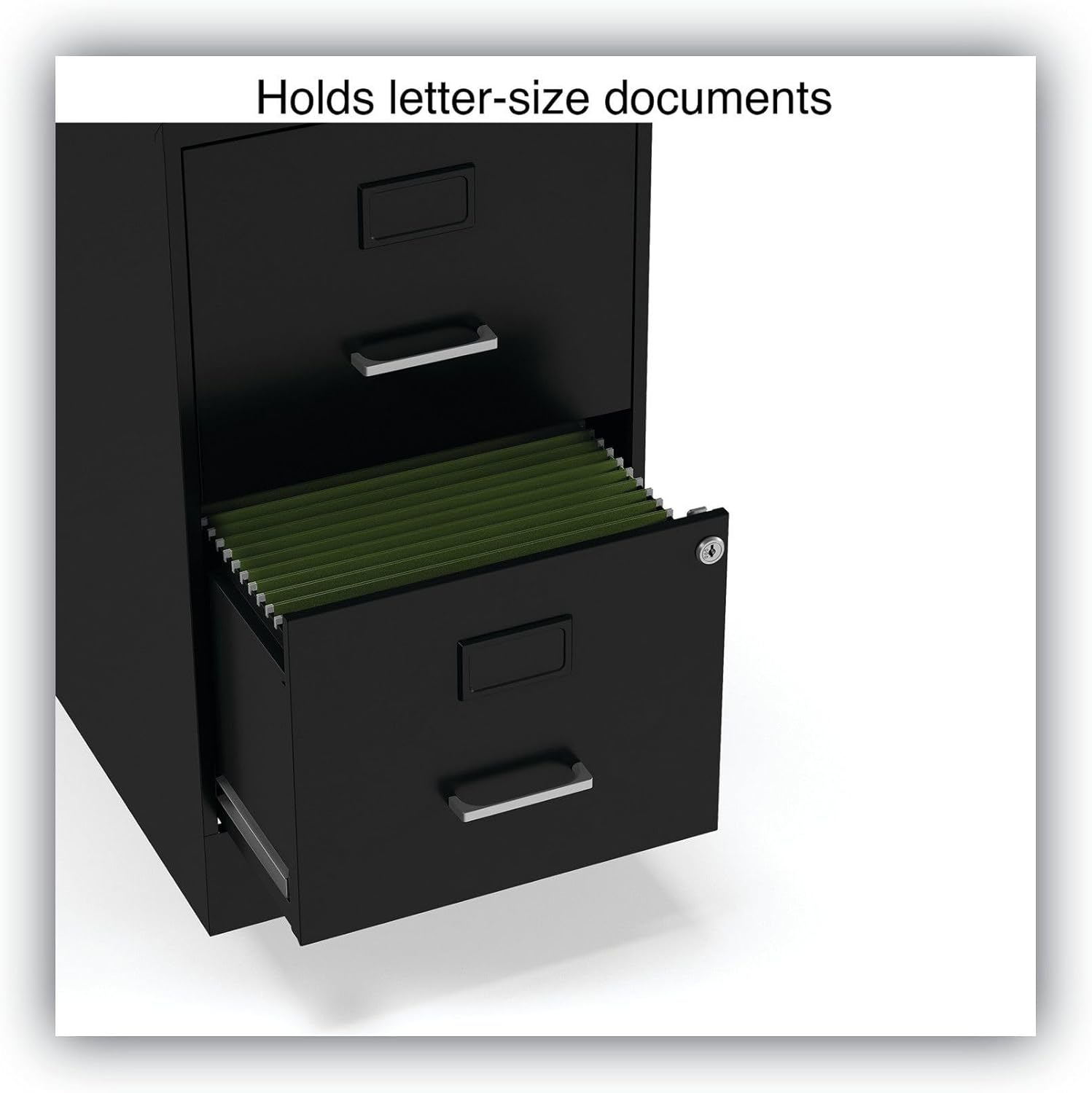 Alera Soho Vertical File Cabinet, 2 Drawers: File/File, Letter, Black, 14" X 18" X 24.1"
