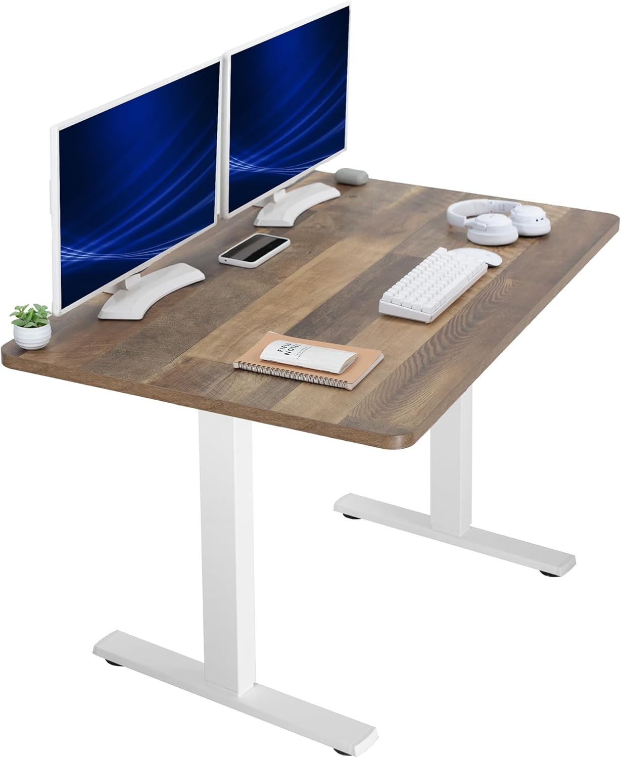 VIVO Electric 60 x 30 in Standing Desk, Memory Height Adjustment, 1B Series, Holds 220 lbs, Black Top Black Frame, DESK-KIT-1B6B-30