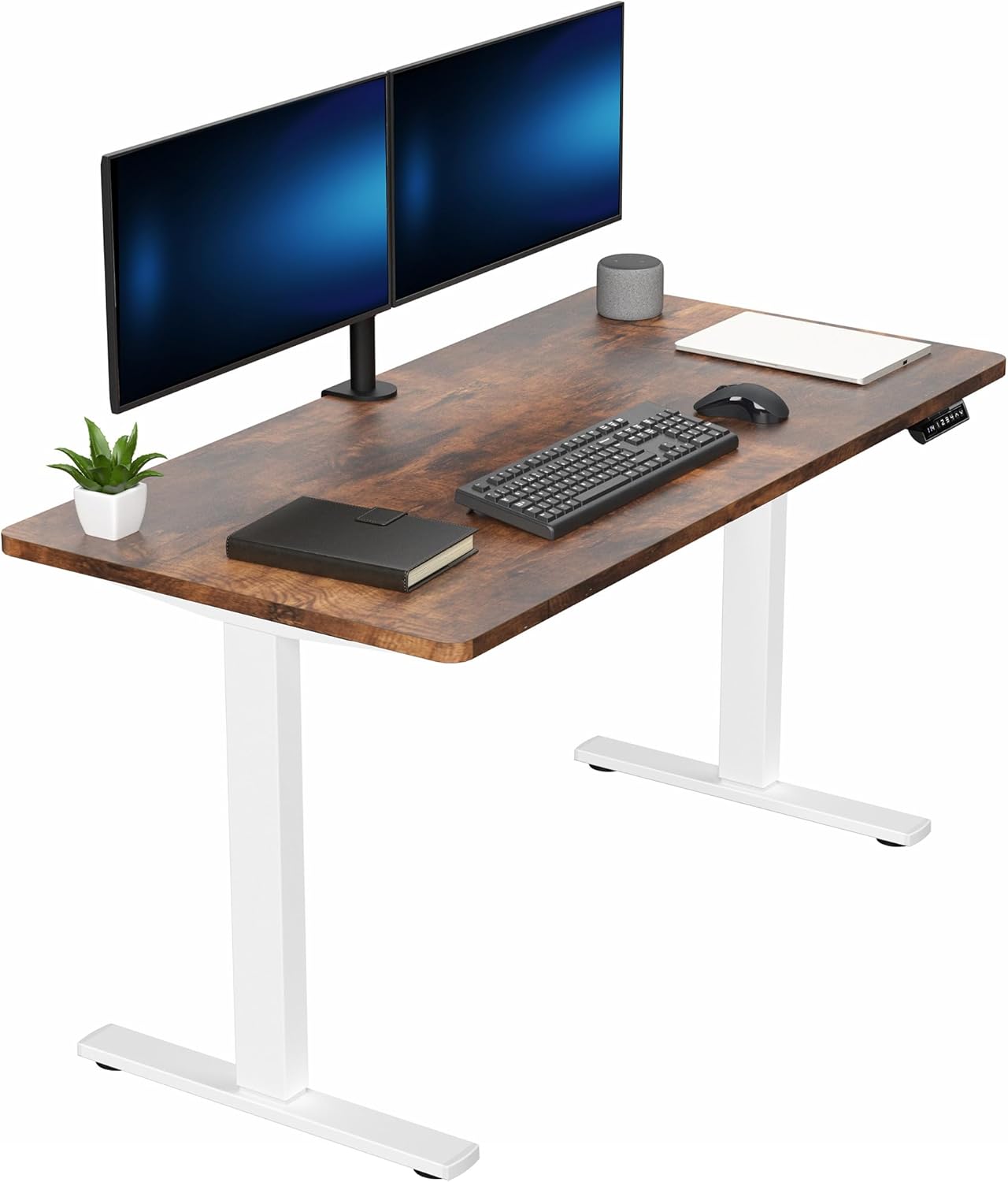 VIVO Electric 60 x 30 in Standing Desk, Memory Height Adjustment, 1B Series, Holds 220 lbs, Black Top Black Frame, DESK-KIT-1B6B-30