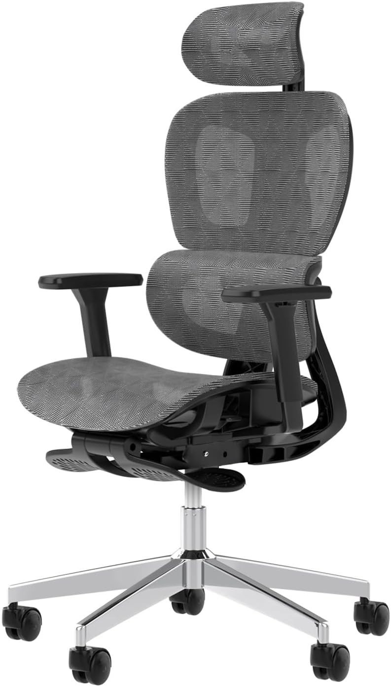 PatioMage Ergonomic Office Chair, Big and Tall Desk Chair with Adjustable Lumbar Support & Seat Depth, High Back Computer Chair, Swivel Mesh Chairs with Wheels for Home Office, Black