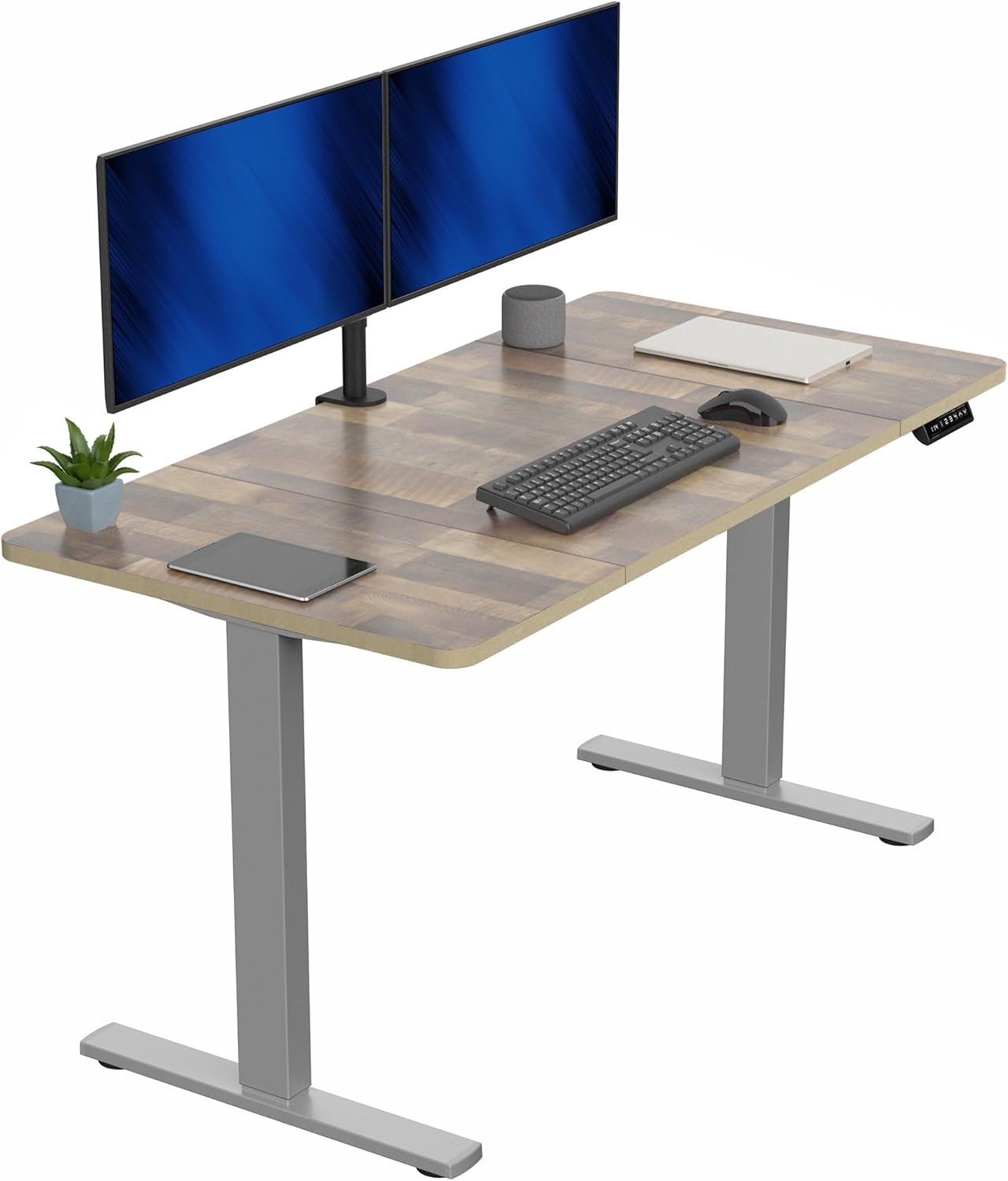 VIVO Electric 60 x 30 in Standing Desk, Memory Height Adjustment, 1B Series, Holds 220 lbs, Black Top Black Frame, DESK-KIT-1B6B-30