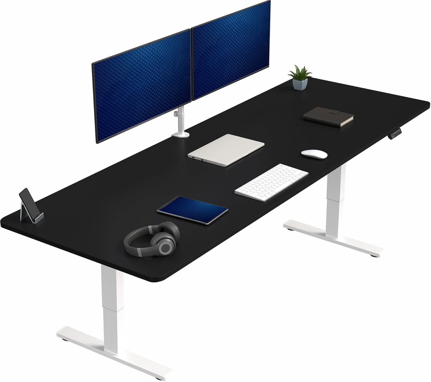 VIVO Electric 60 x 30 in Standing Desk, Memory Height Adjustment, 1B Series, Holds 220 lbs, Black Top Black Frame, DESK-KIT-1B6B-30