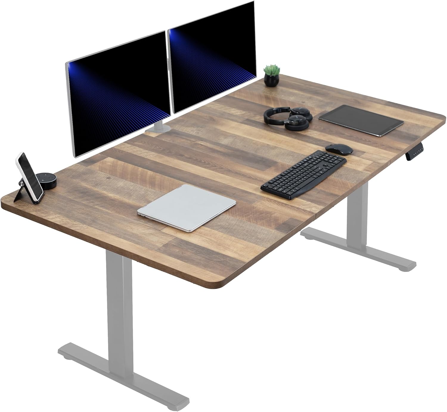 VIVO Electric 60 x 30 in Standing Desk, Memory Height Adjustment, 1B Series, Holds 220 lbs, Black Top Black Frame, DESK-KIT-1B6B-30