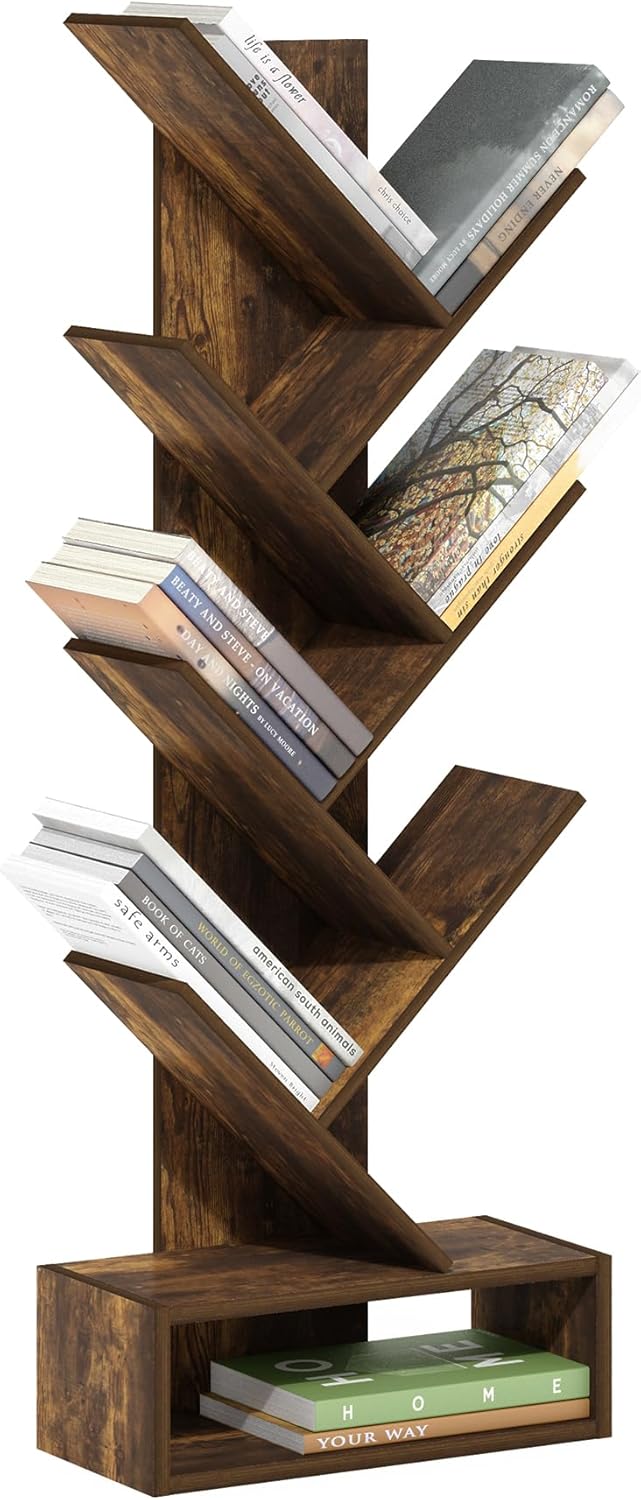 Furinno PASIR Book Shelf, 3-Tier Bookshelf, Bookcase, 9.7" x 23.7" x 31.5", for Living Room, Bedroom, Home Office, Blackwood