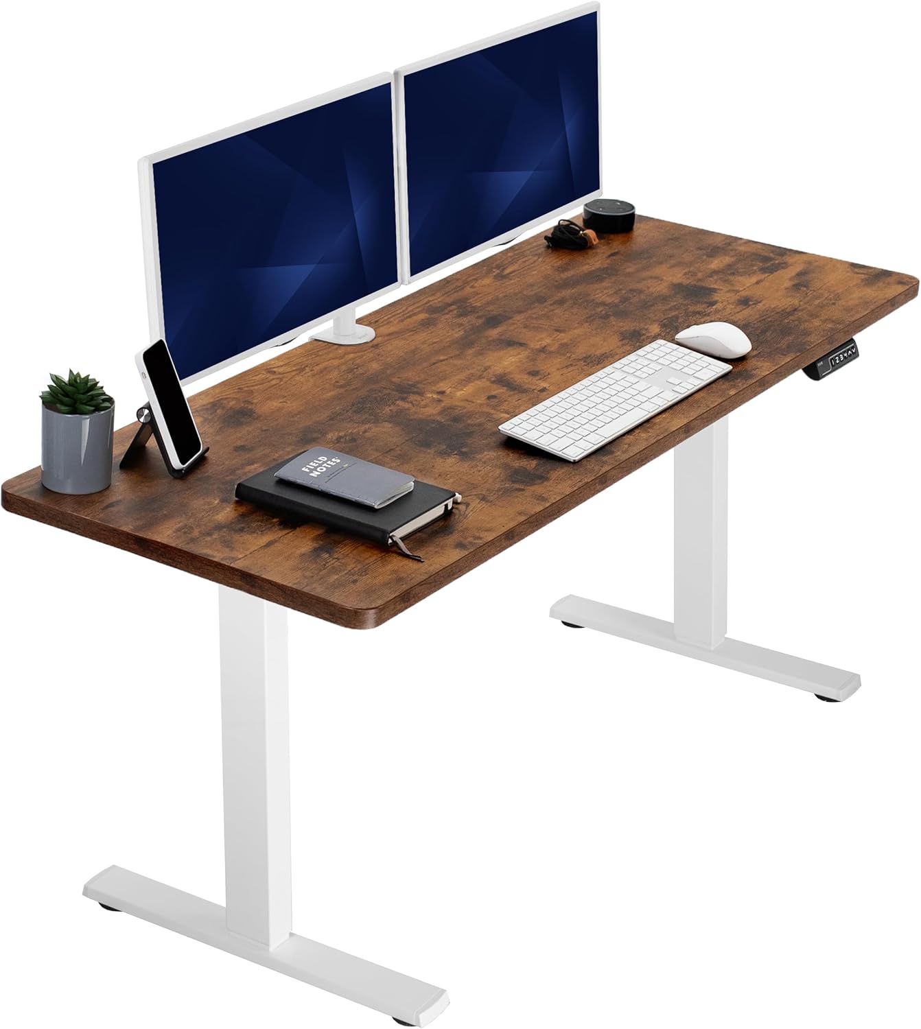VIVO Electric 60 x 30 in Standing Desk, Memory Height Adjustment, 1B Series, Holds 220 lbs, Black Top Black Frame, DESK-KIT-1B6B-30