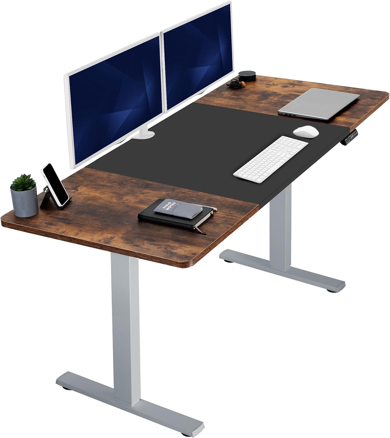 VIVO Electric 60 x 30 in Standing Desk, Memory Height Adjustment, 1B Series, Holds 220 lbs, Black Top Black Frame, DESK-KIT-1B6B-30