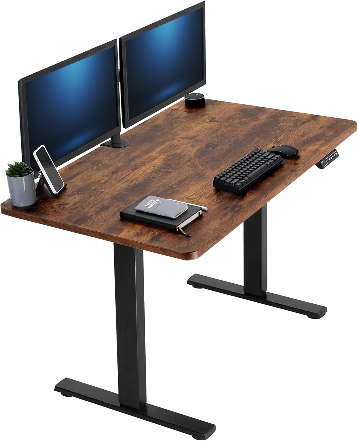 VIVO Electric 60 x 30 in Standing Desk, Memory Height Adjustment, 1B Series, Holds 220 lbs, Black Top Black Frame, DESK-KIT-1B6B-30