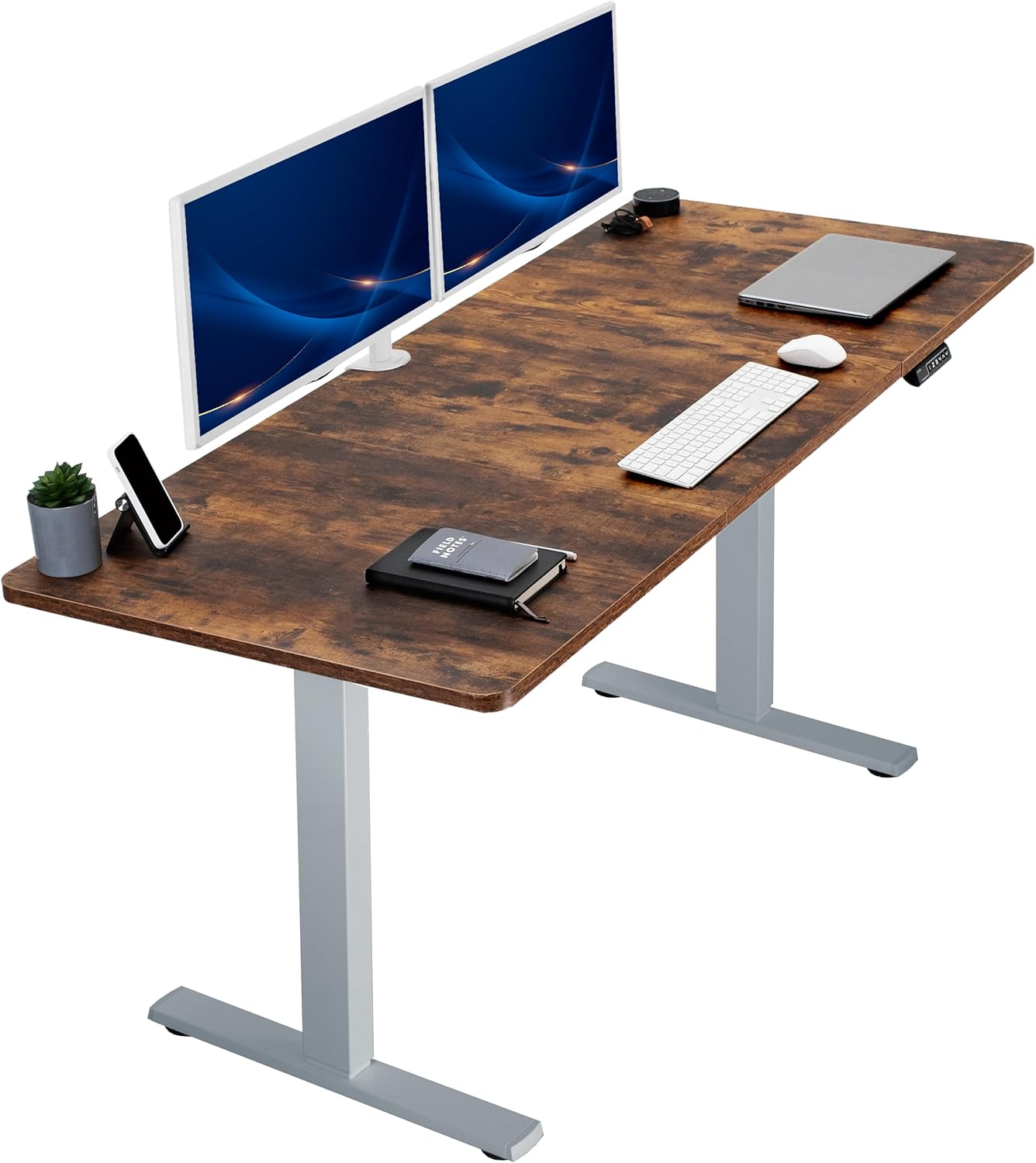 VIVO Electric 60 x 30 in Standing Desk, Memory Height Adjustment, 1B Series, Holds 220 lbs, Black Top Black Frame, DESK-KIT-1B6B-30