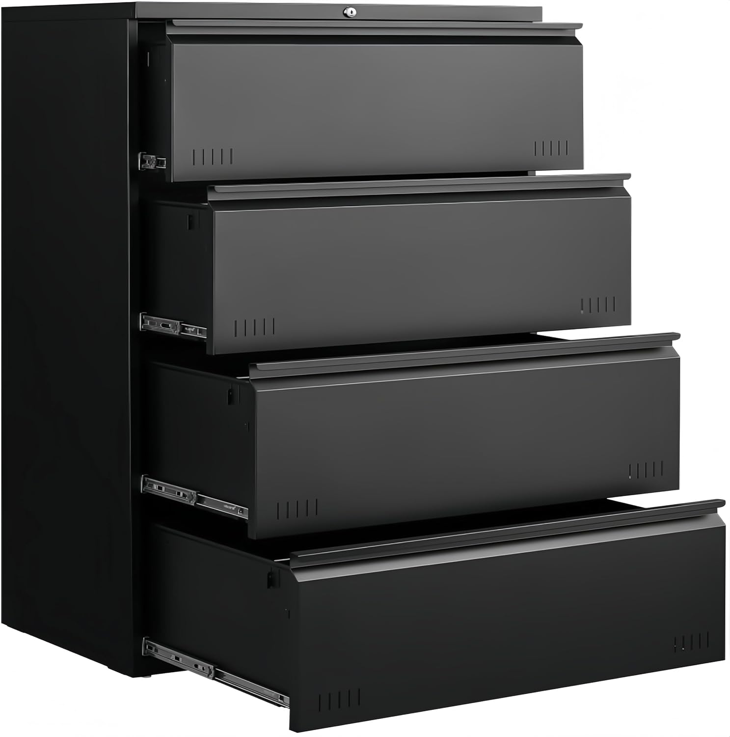 Mobile File Cabinet for Home Office, Lockable 3 Drawer Filing Cabinet with Wheels for A4-Size/Letter-Size/Legal-Size, Fully Assembled Except Casters, White