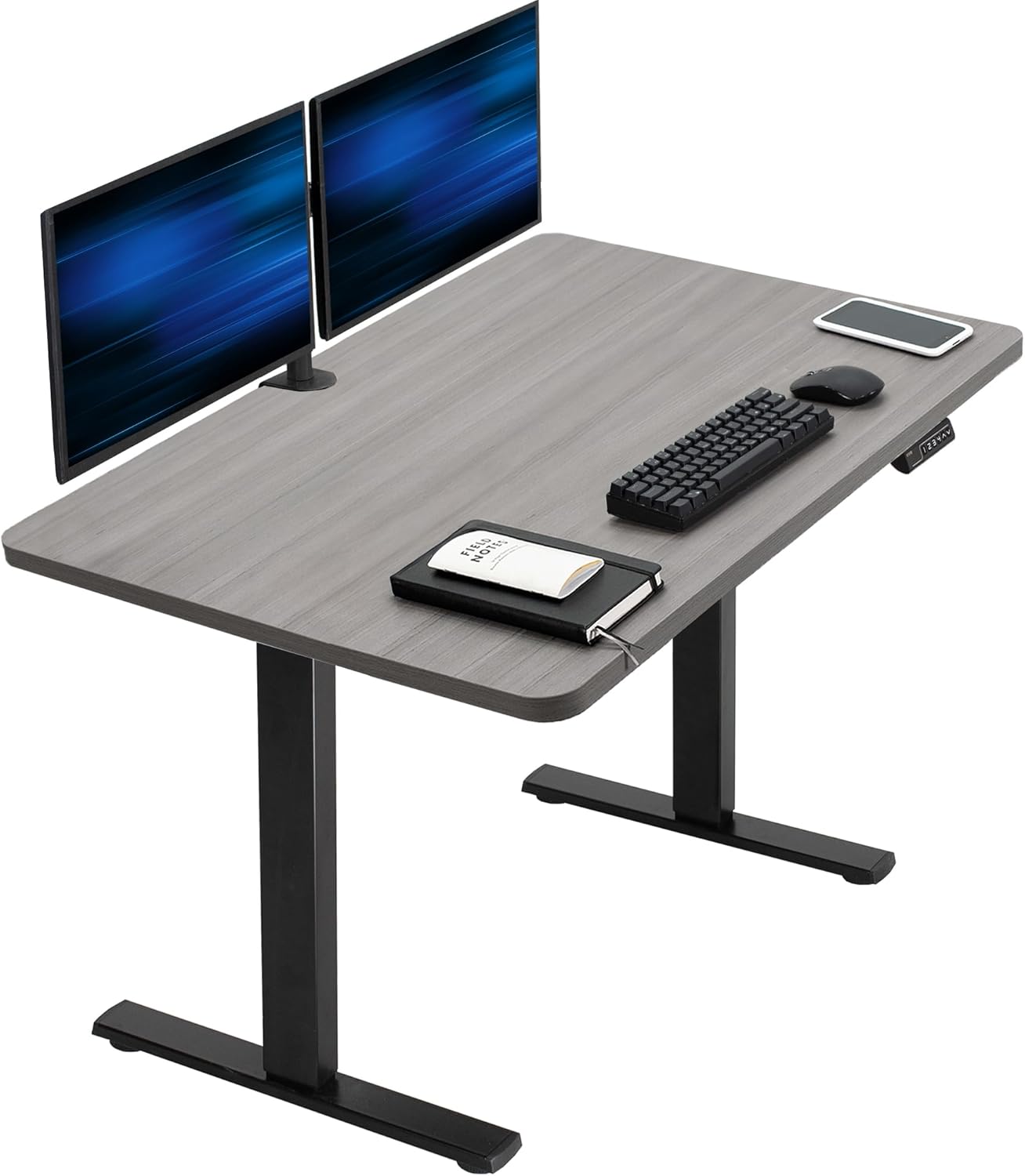 VIVO Electric 60 x 30 in Standing Desk, Memory Height Adjustment, 1B Series, Holds 220 lbs, Black Top Black Frame, DESK-KIT-1B6B-30