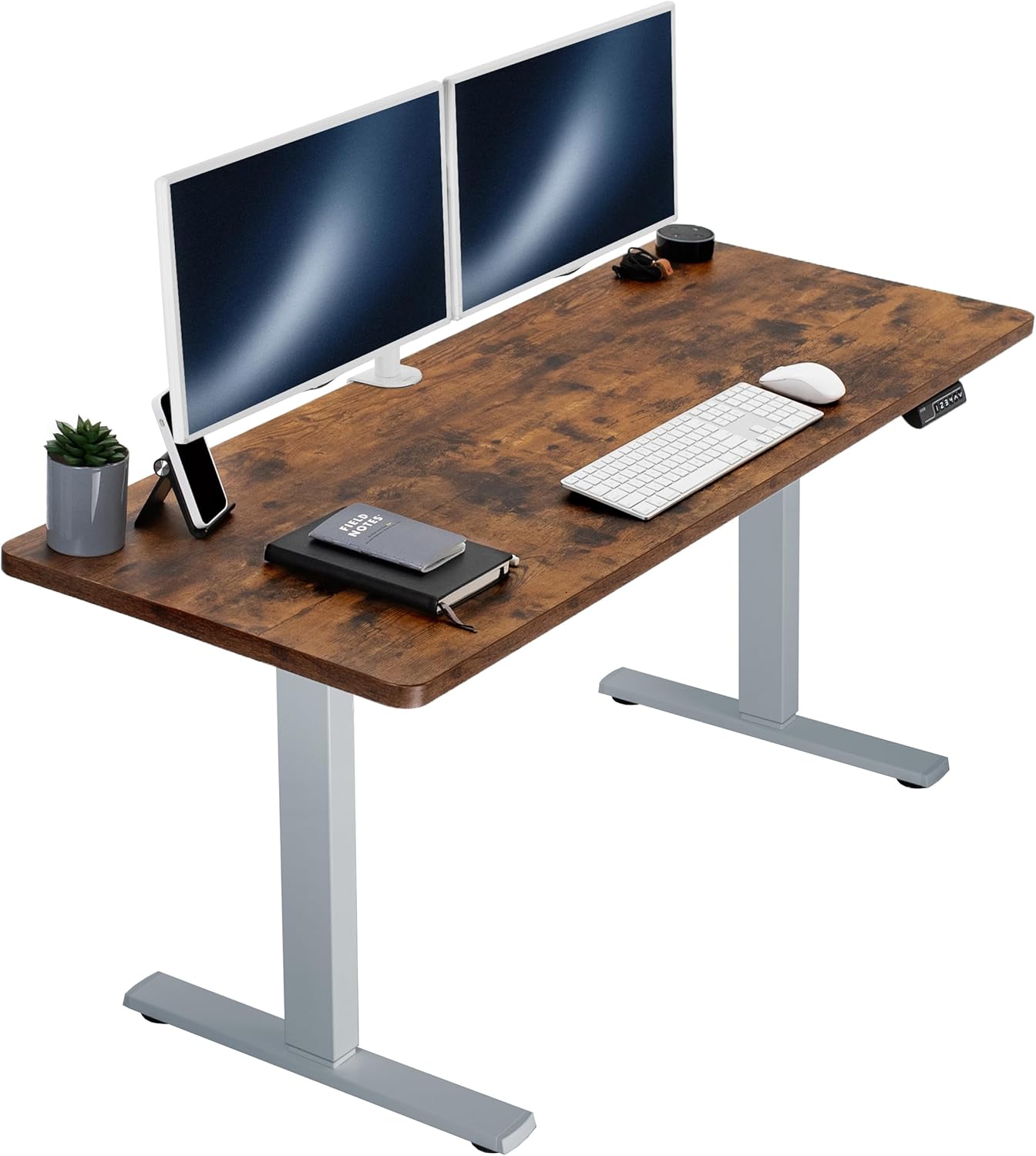 VIVO Electric 60 x 30 in Standing Desk, Memory Height Adjustment, 1B Series, Holds 220 lbs, Black Top Black Frame, DESK-KIT-1B6B-30