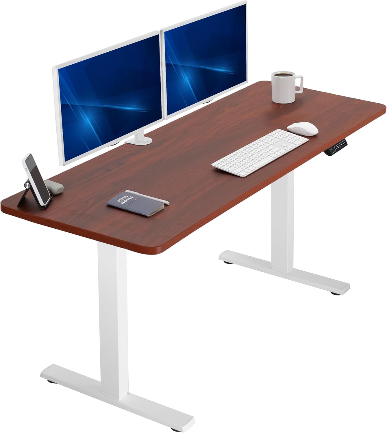 VIVO Electric 60 x 30 in Standing Desk, Memory Height Adjustment, 1B Series, Holds 220 lbs, Black Top Black Frame, DESK-KIT-1B6B-30