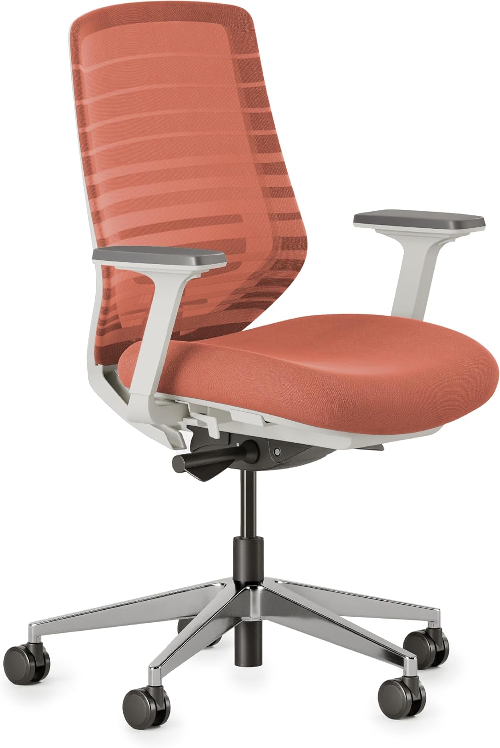 Branch Ergonomic Chair - A Versatile Desk Chair with Adjustable Lumbar Support, Breathable Mesh Backrest, and Smooth Wheels - Experience Optimal Comfort and Support - Graphite - White