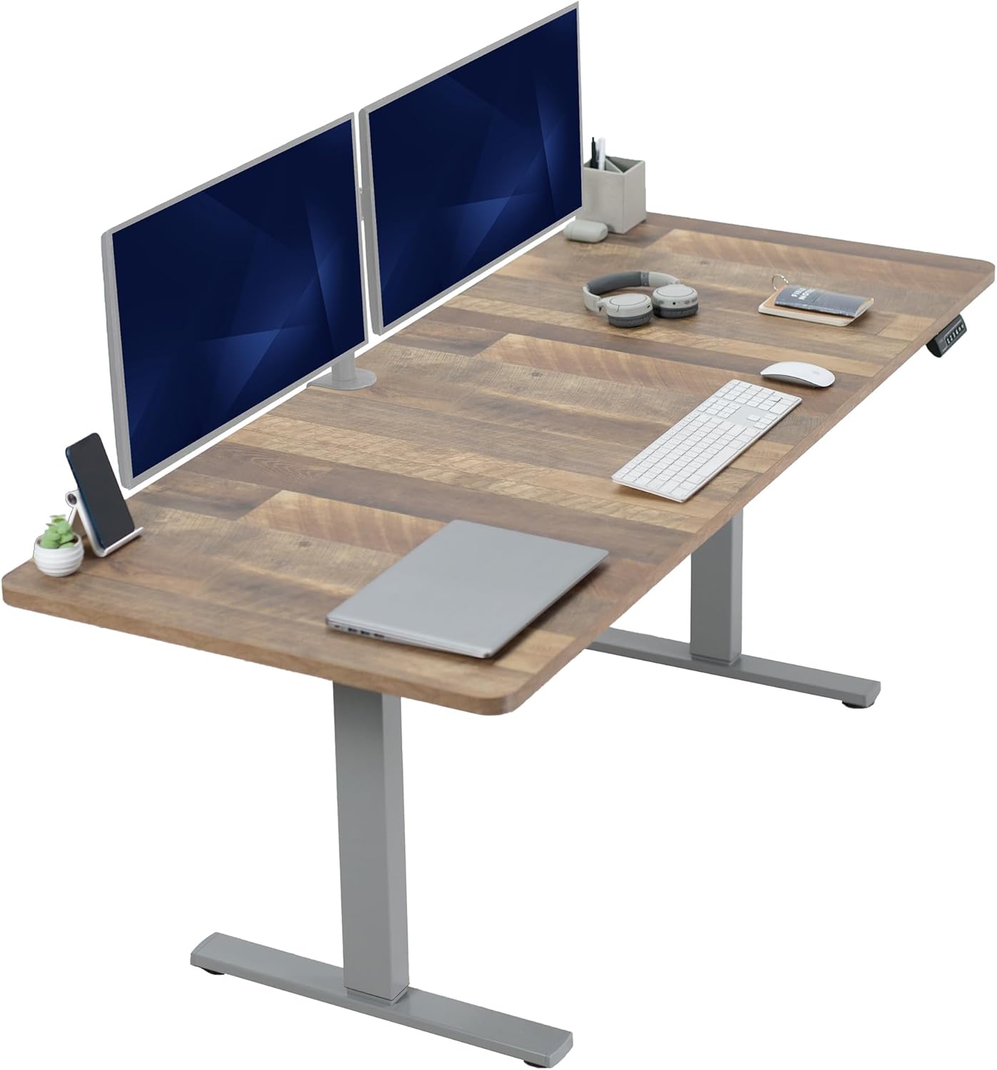 VIVO Electric 60 x 30 in Standing Desk, Memory Height Adjustment, 1B Series, Holds 220 lbs, Black Top Black Frame, DESK-KIT-1B6B-30