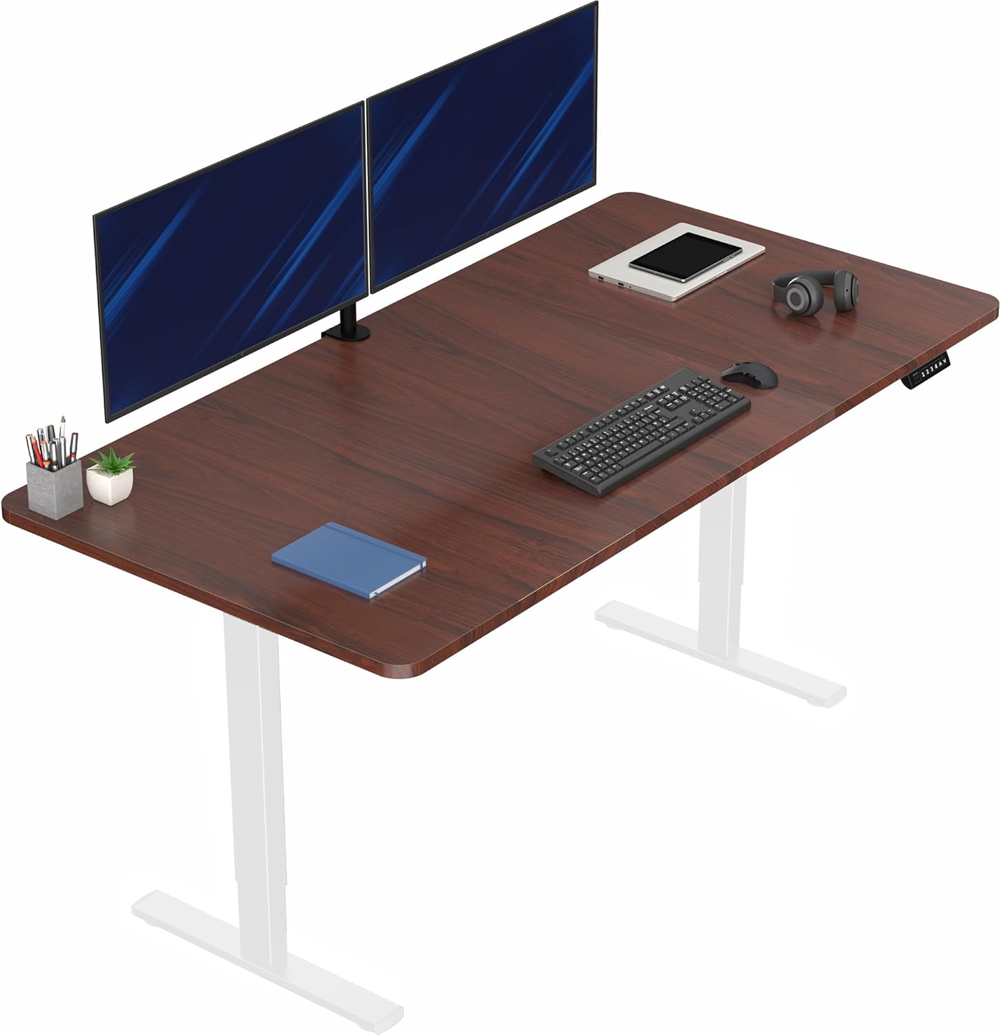 VIVO Electric 60 x 30 in Standing Desk, Memory Height Adjustment, 1B Series, Holds 220 lbs, Black Top Black Frame, DESK-KIT-1B6B-30