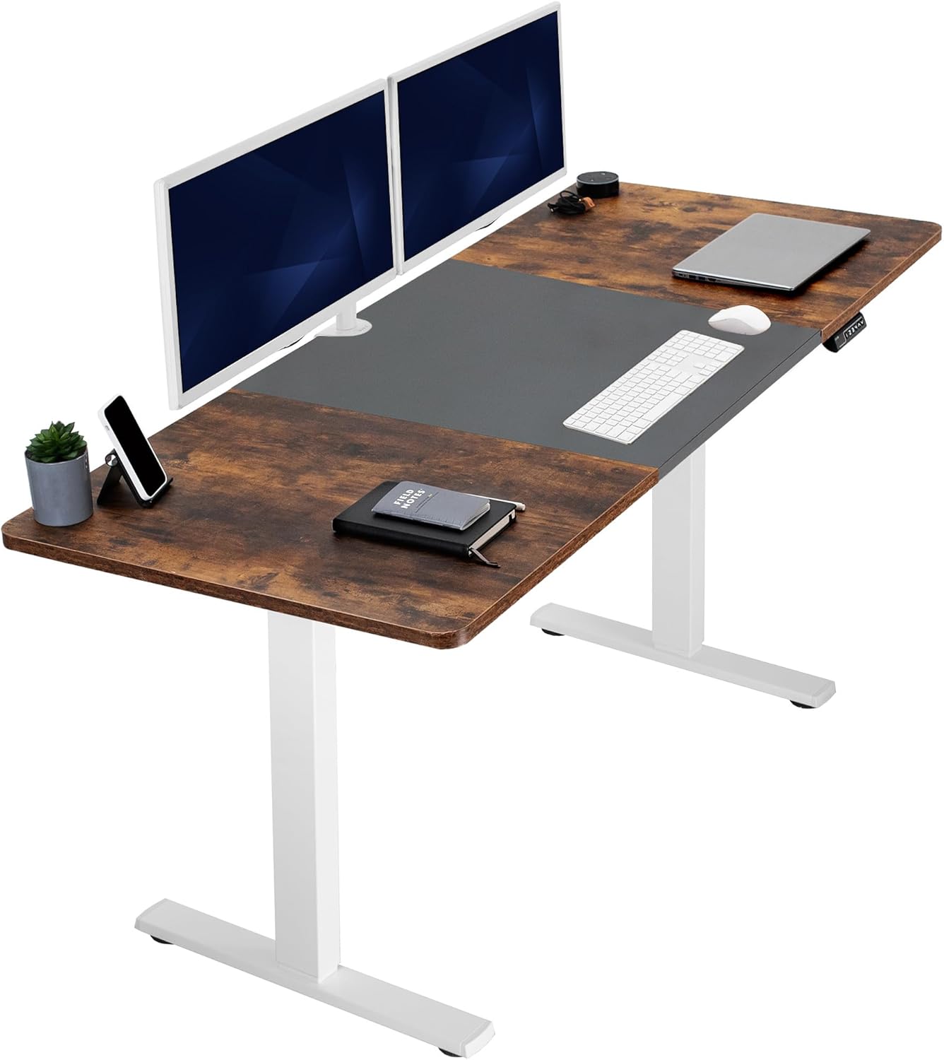 VIVO Electric 60 x 30 in Standing Desk, Memory Height Adjustment, 1B Series, Holds 220 lbs, Black Top Black Frame, DESK-KIT-1B6B-30