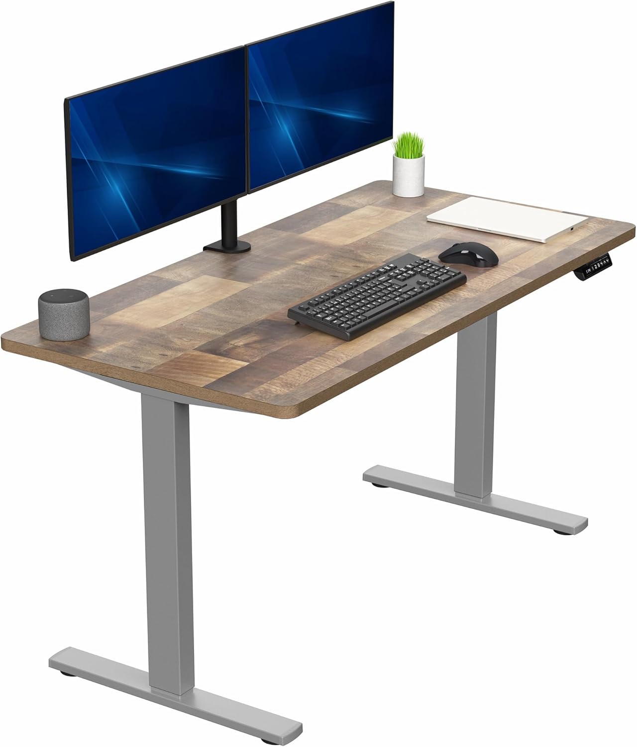 VIVO Electric 60 x 30 in Standing Desk, Memory Height Adjustment, 1B Series, Holds 220 lbs, Black Top Black Frame, DESK-KIT-1B6B-30