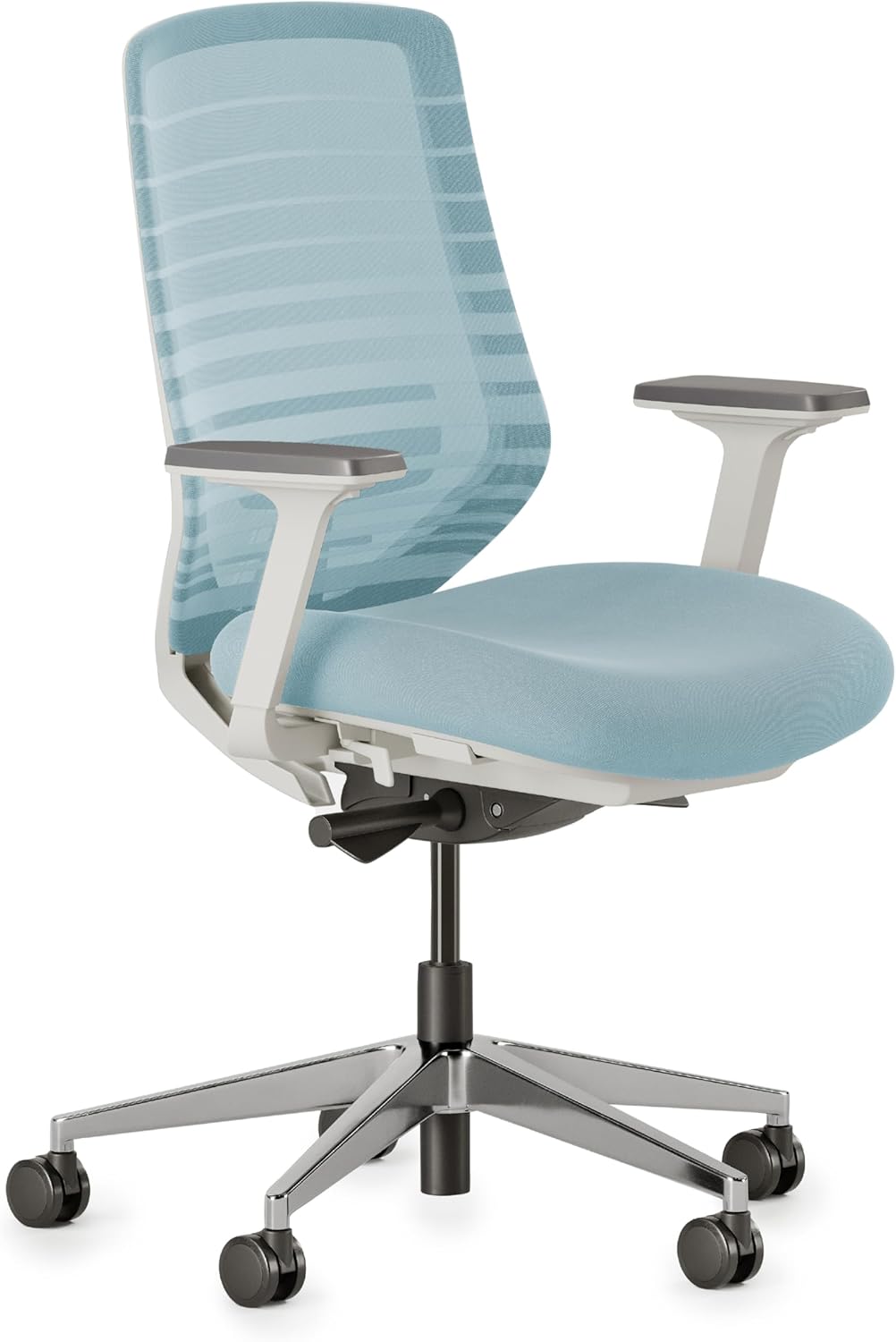 Branch Ergonomic Chair - A Versatile Desk Chair with Adjustable Lumbar Support, Breathable Mesh Backrest, and Smooth Wheels - Experience Optimal Comfort and Support - Graphite - White