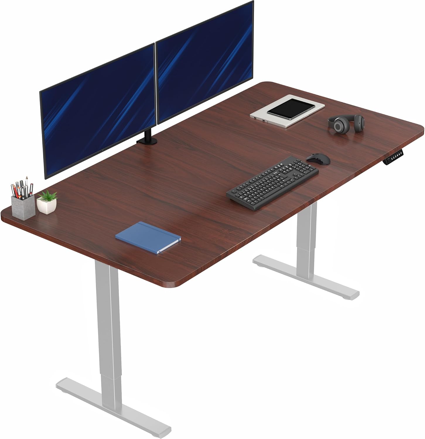 VIVO Electric 60 x 30 in Standing Desk, Memory Height Adjustment, 1B Series, Holds 220 lbs, Black Top Black Frame, DESK-KIT-1B6B-30