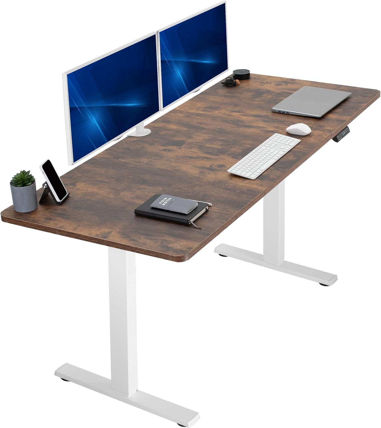 VIVO Electric 60 x 30 in Standing Desk, Memory Height Adjustment, 1B Series, Holds 220 lbs, Black Top Black Frame, DESK-KIT-1B6B-30