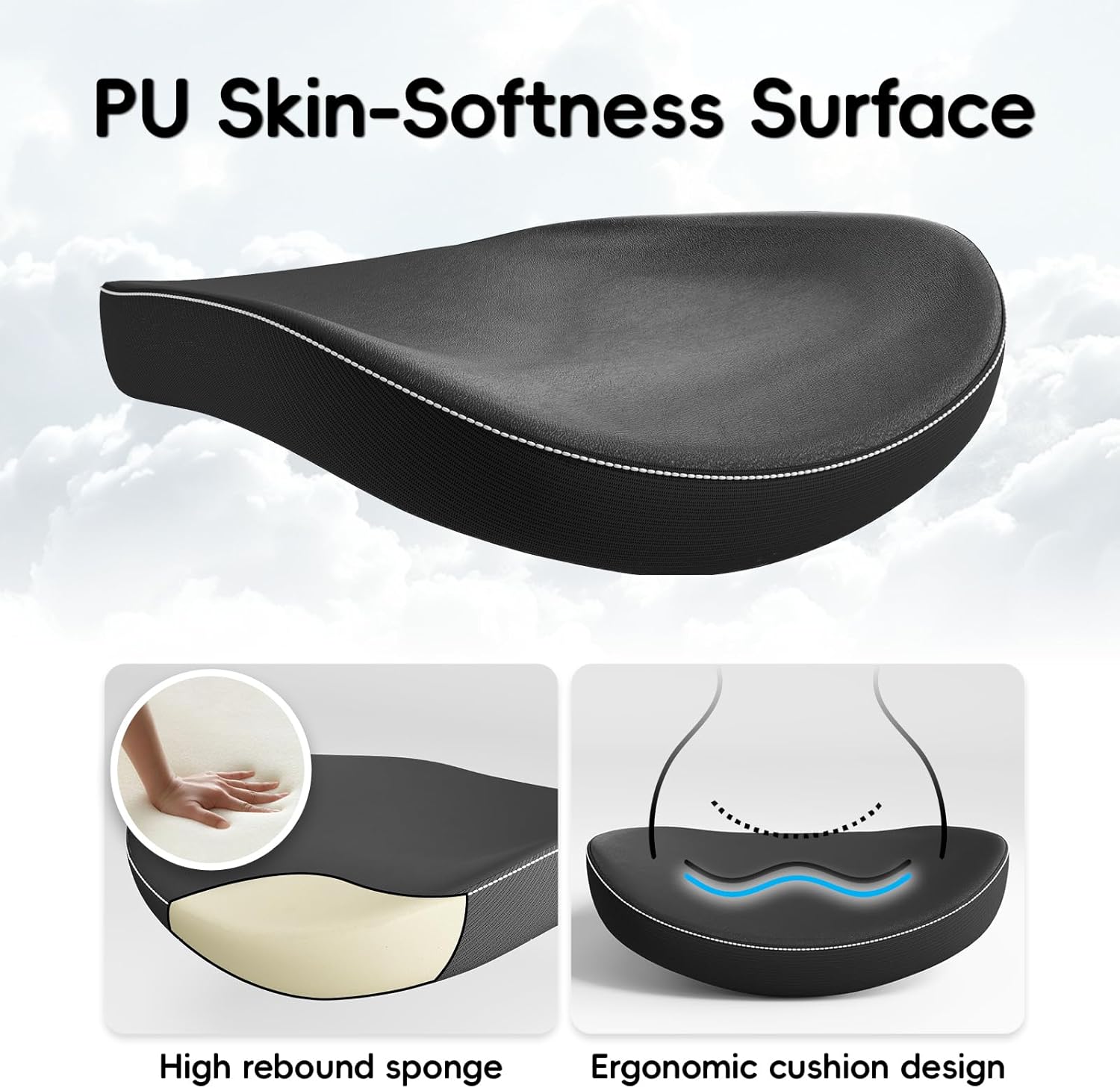 Ergonomic Office Chair-Computer X-Shaped Chair Mesh PU Leather with Adjustable Lumbar Support-Executive Desk Chair High Back with Headrest Flip-Up Arms for Long Hours (Black)