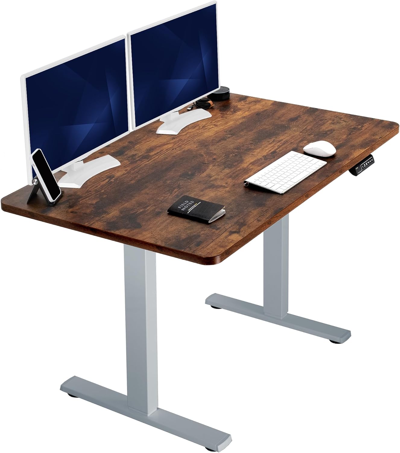 VIVO Electric 60 x 30 in Standing Desk, Memory Height Adjustment, 1B Series, Holds 220 lbs, Black Top Black Frame, DESK-KIT-1B6B-30