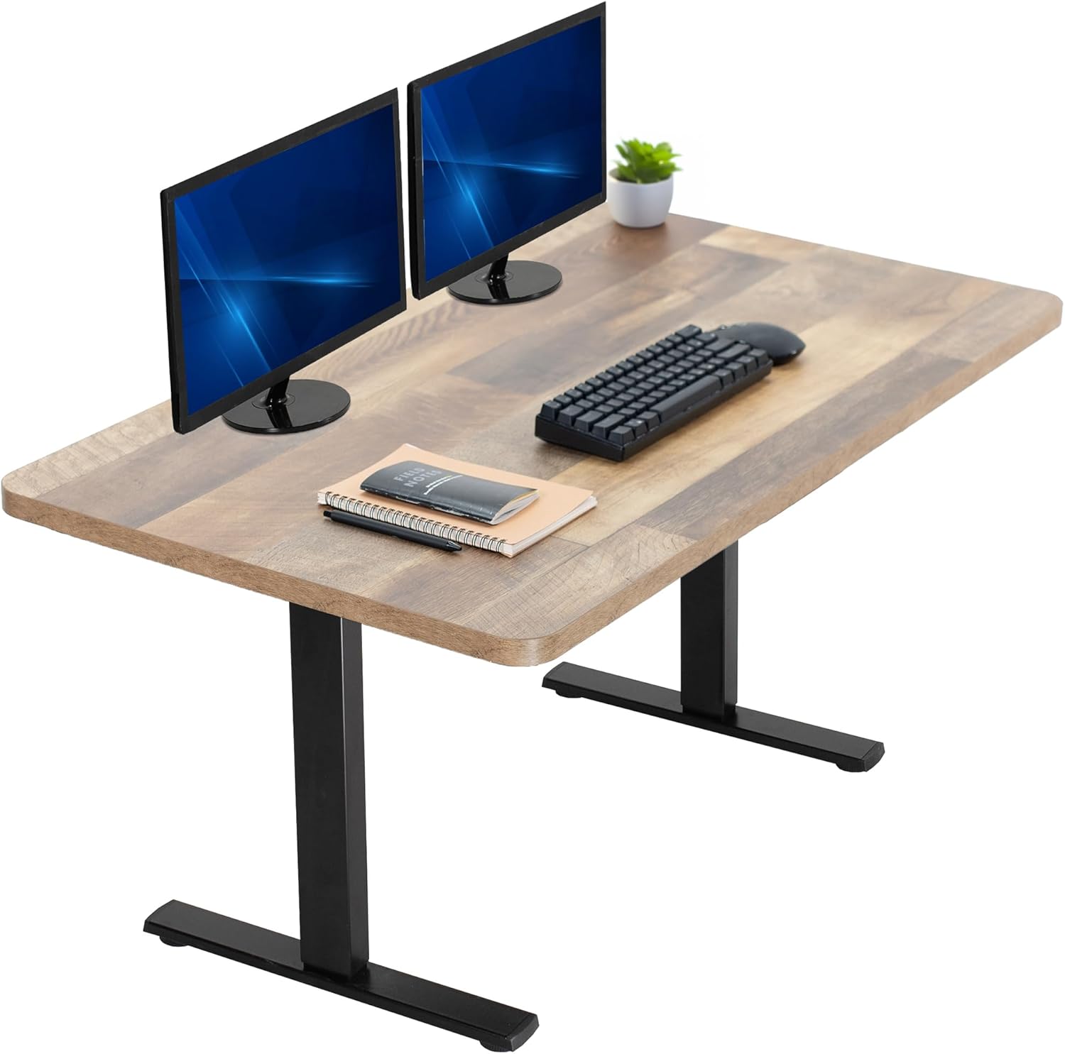 VIVO Electric 60 x 30 in Standing Desk, Memory Height Adjustment, 1B Series, Holds 220 lbs, Black Top Black Frame, DESK-KIT-1B6B-30