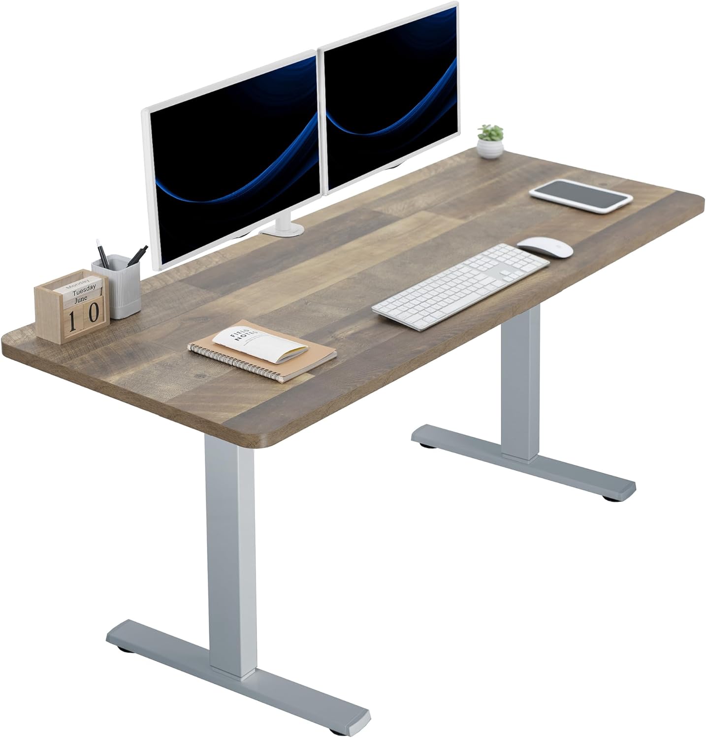 VIVO Electric 60 x 30 in Standing Desk, Memory Height Adjustment, 1B Series, Holds 220 lbs, Black Top Black Frame, DESK-KIT-1B6B-30