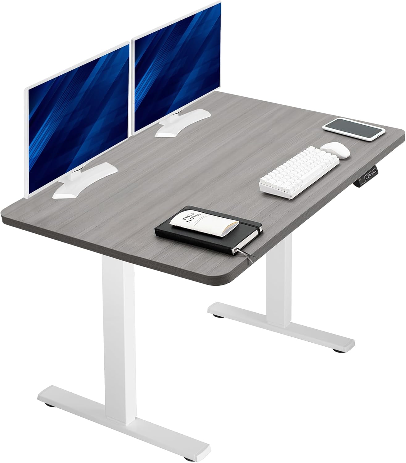 VIVO Electric 60 x 30 in Standing Desk, Memory Height Adjustment, 1B Series, Holds 220 lbs, Black Top Black Frame, DESK-KIT-1B6B-30